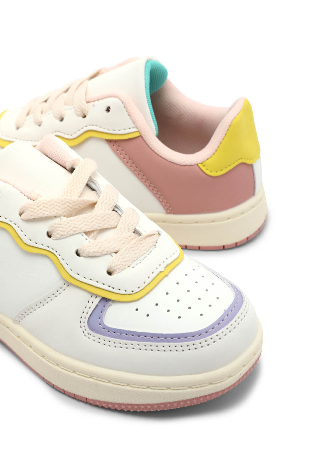 Redtag-Cream-Lace-Up-Sneakers-Category:Trainers,-Colour:Cream,-Deals:New-In,-Dept:Girls,-Filter:Girls-Footwear-(3-to-5-Yrs),-GIR-Trainers,-New-In-GIR-FOO,-Non-Sale,-Section:Girls-(0-to-14Yrs),-W22B-Girls-3 to 5 Years