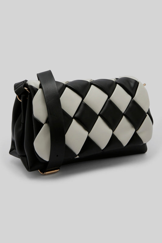 Redtag-Black-And-White-Cross-Body-Bag-Category:Bags,-Colour:Assorted,-Dept:Ladieswear,-Filter:Women's-Accessories,-New-In,-New-In-Women-ACC,-Non-Sale,-Section:Women,-W22B,-Women-Bags-Women-
