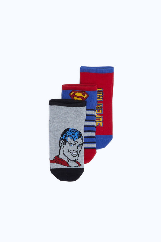 Redtag-3-Pack-Superman-Socks-365,-BOY-Socks,-Category:Socks,-CHR,-Colour:Assorted,-Deals:2-FOR-37,-Deals:New-In,-Dept:Boys,-Filter:Boys-(2-to-8-Yrs),-H1:KWR,-H2:BOY,-H3:HOS,-H4:SKS,-New-In-BOY-APL,-Non-Sale,-Season:365,-Section:Boys-(0-to-14Yrs)-Boys-2 to 8 Years