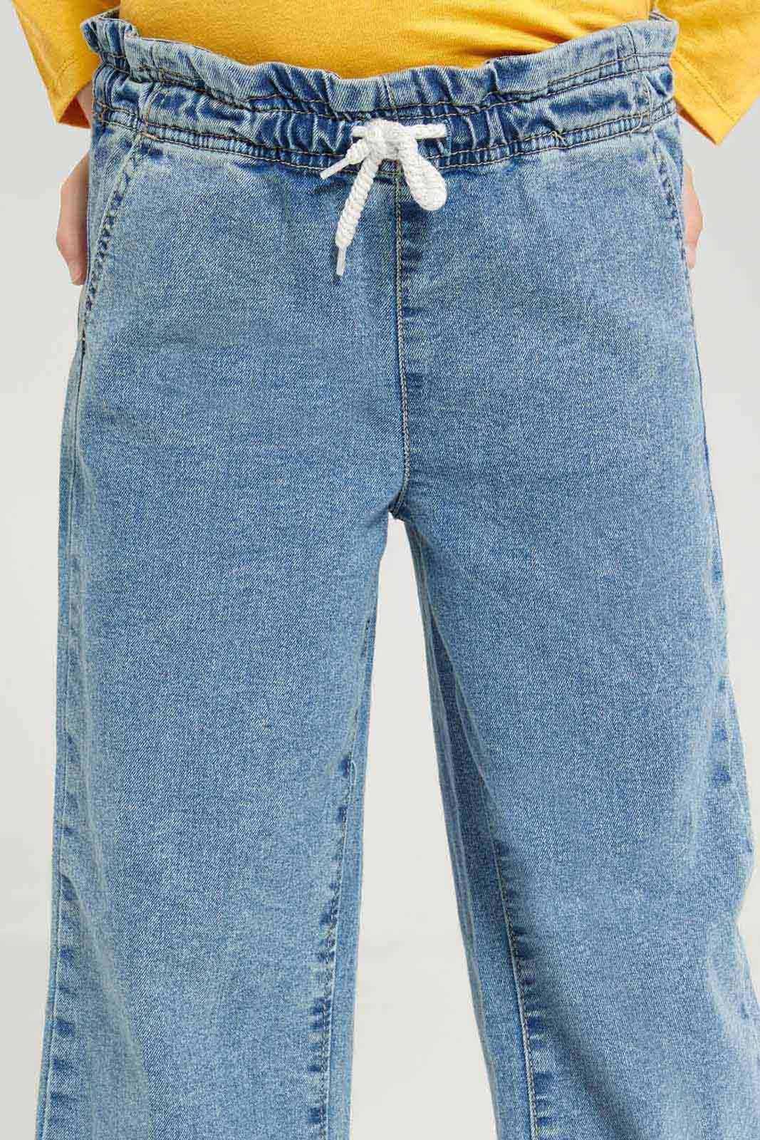 Redtag-LT.Wash-Paperbag-wb-Culottes-Category:Jeans,-Colour:Light-Wash,-Deals:New-In,-Filter:Girls-(2-to-8-Yrs),-GIR-Jeans,-New-In-GIR-APL,-Non-Sale,-Section:Girls-(0-to-14Yrs),-W22A-Girls-2 to 8 Years