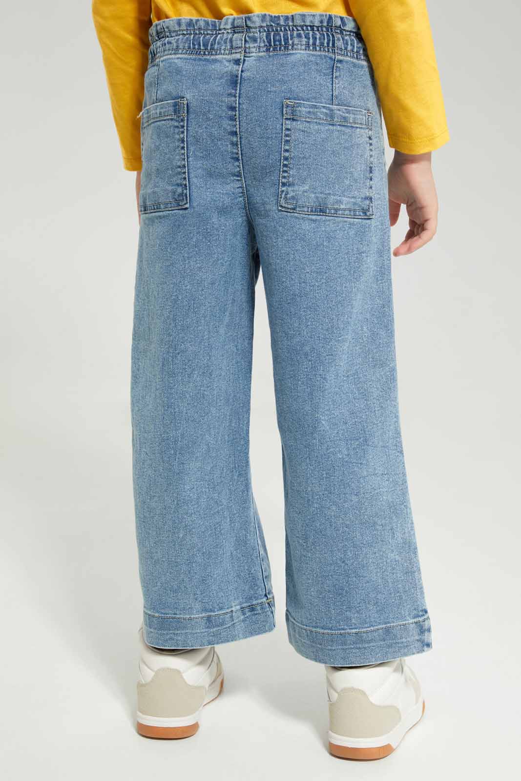 Redtag-LT.Wash-Paperbag-wb-Culottes-Category:Jeans,-Colour:Light-Wash,-Deals:New-In,-Filter:Girls-(2-to-8-Yrs),-GIR-Jeans,-New-In-GIR-APL,-Non-Sale,-Section:Girls-(0-to-14Yrs),-W22A-Girls-2 to 8 Years