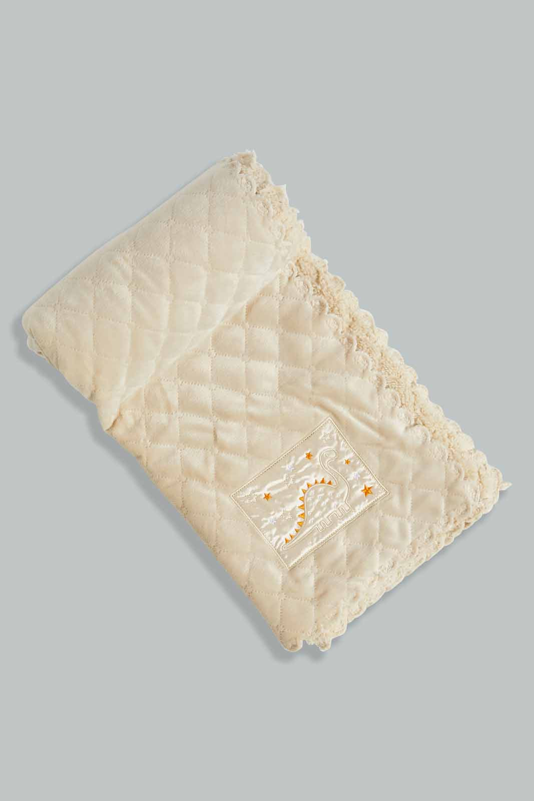 Redtag-Blue-Dino-Quilted-Baby-Blanket-Category:Newborn-Accessories,-Colour:Beige,-Deals:New-In,-Filter:Baby-(0-to-12-Mths),-NBB-Newborn-Accessories,-New-In-NBB-APL,-Non-Sale,-Section:Boys-(0-to-14Yrs),-W22A-Baby-0 to 12 Months