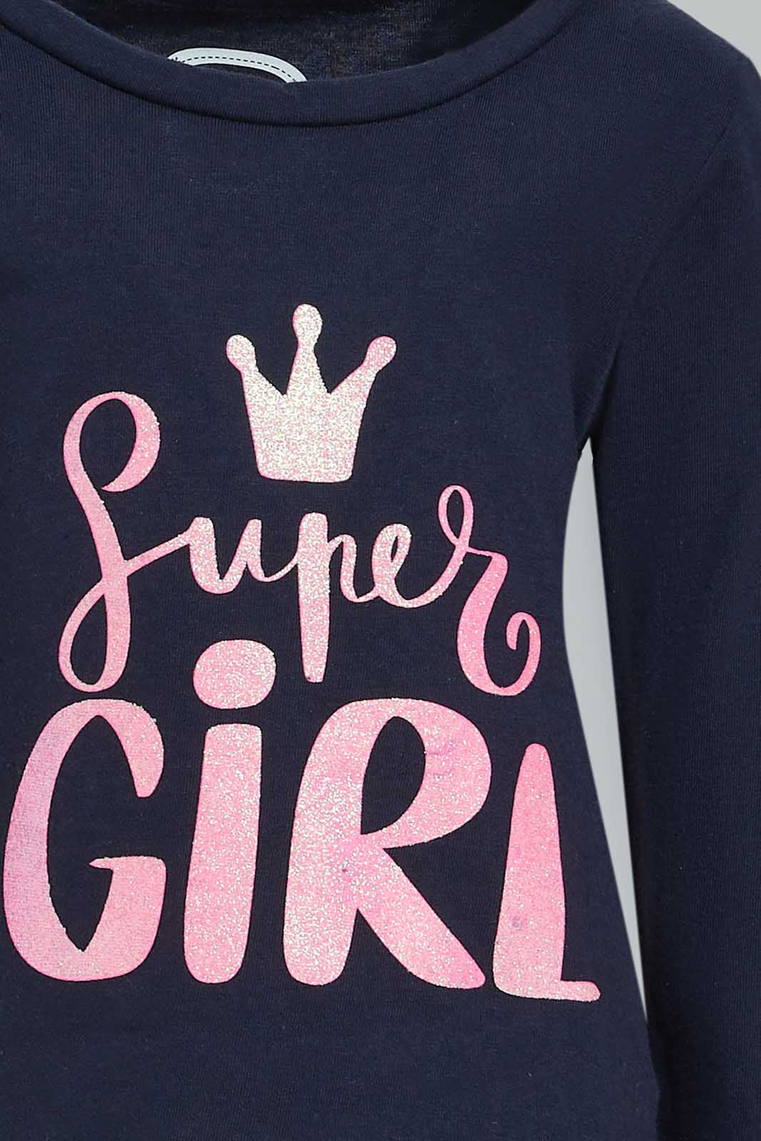 Redtag-Navy-Placement-Print-T--Shirt-Category:T-Shirts,-Colour:Navy,-Deals:New-In,-Dept:Girls,-Filter:Infant-Girls-(3-to-24-Mths),-ING-T-Shirts,-New-In-ING-APL,-Non-Sale,-Section:Girls-(0-to-14Yrs),-TBL,-W22B-Infant-Girls-3 to 24 Months