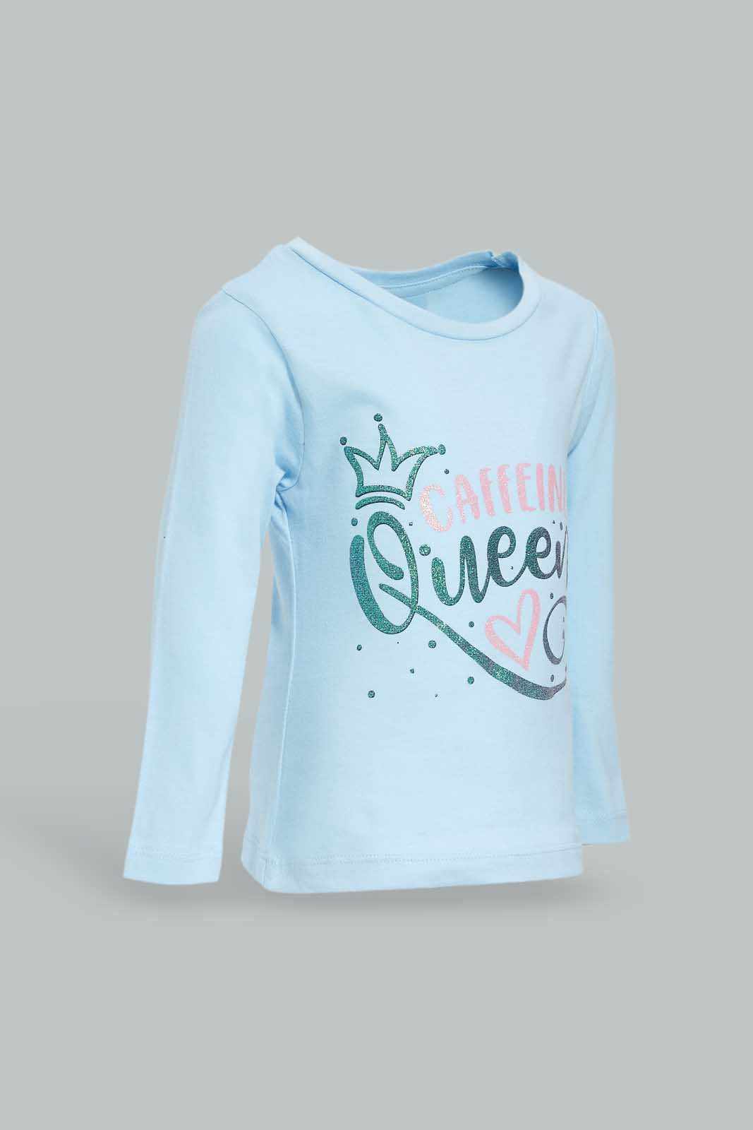 Redtag-Blue-Placement-Print-T--Shirt-Category:T-Shirts,-Colour:Blue,-Deals:New-In,-Dept:Girls,-Filter:Infant-Girls-(3-to-24-Mths),-ING-T-Shirts,-New-In-ING-APL,-Non-Sale,-Section:Girls-(0-to-14Yrs),-TBL,-W22B-Infant-Girls-3 to 24 Months
