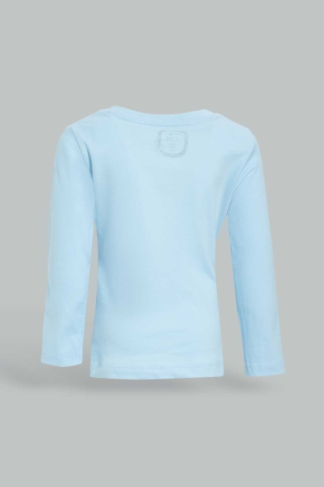 Redtag-Blue-Placement-Print-T--Shirt-Category:T-Shirts,-Colour:Blue,-Deals:New-In,-Dept:Girls,-Filter:Infant-Girls-(3-to-24-Mths),-ING-T-Shirts,-New-In-ING-APL,-Non-Sale,-Section:Girls-(0-to-14Yrs),-TBL,-W22B-Infant-Girls-3 to 24 Months