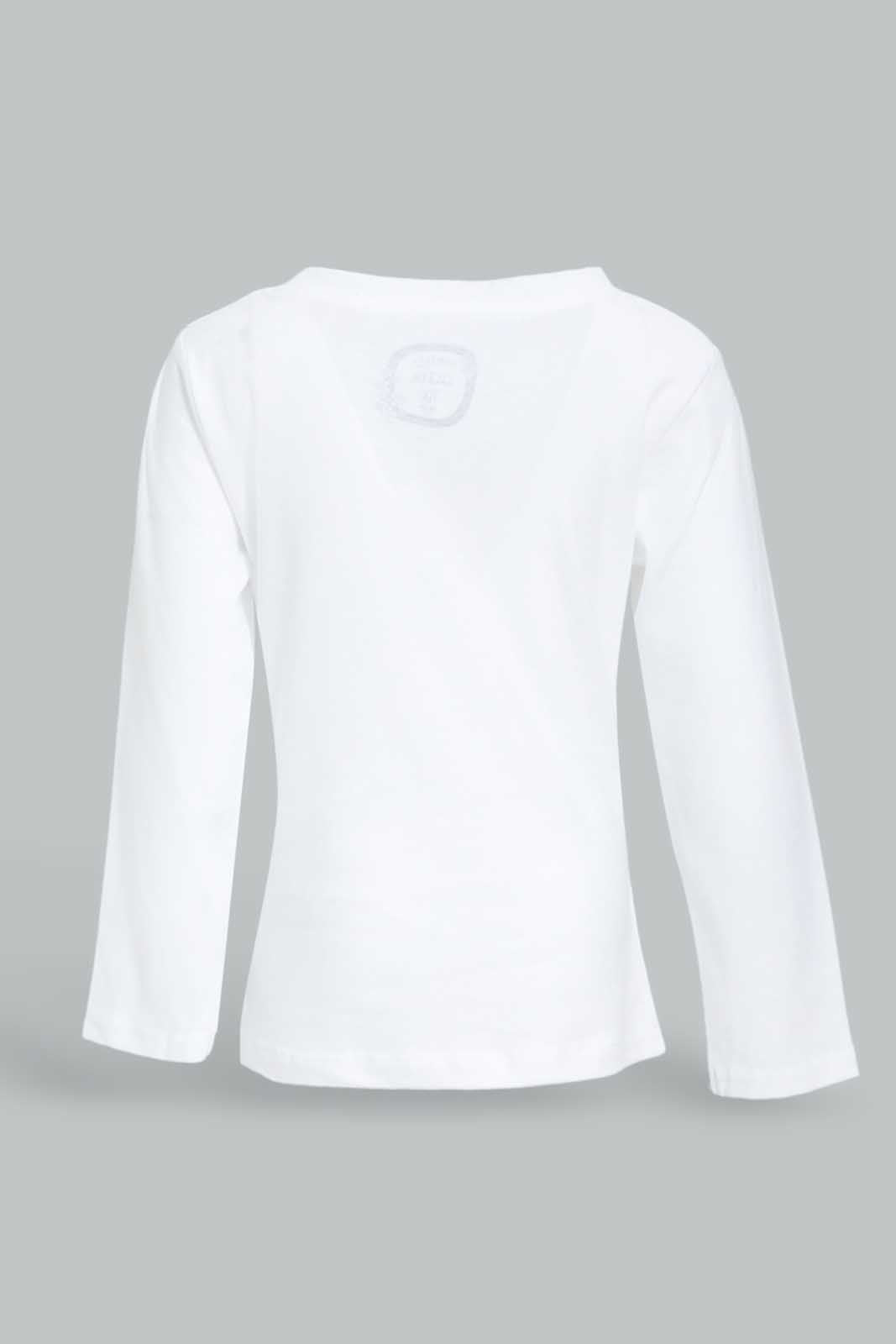 Redtag-White-Placement-Print-T--Shirt-Category:T-Shirts,-Colour:White,-Deals:New-In,-Dept:Girls,-Filter:Infant-Girls-(3-to-24-Mths),-ING-T-Shirts,-New-In-ING-APL,-Non-Sale,-Section:Girls-(0-to-14Yrs),-TBL,-W22B-Infant-Girls-3 to 24 Months