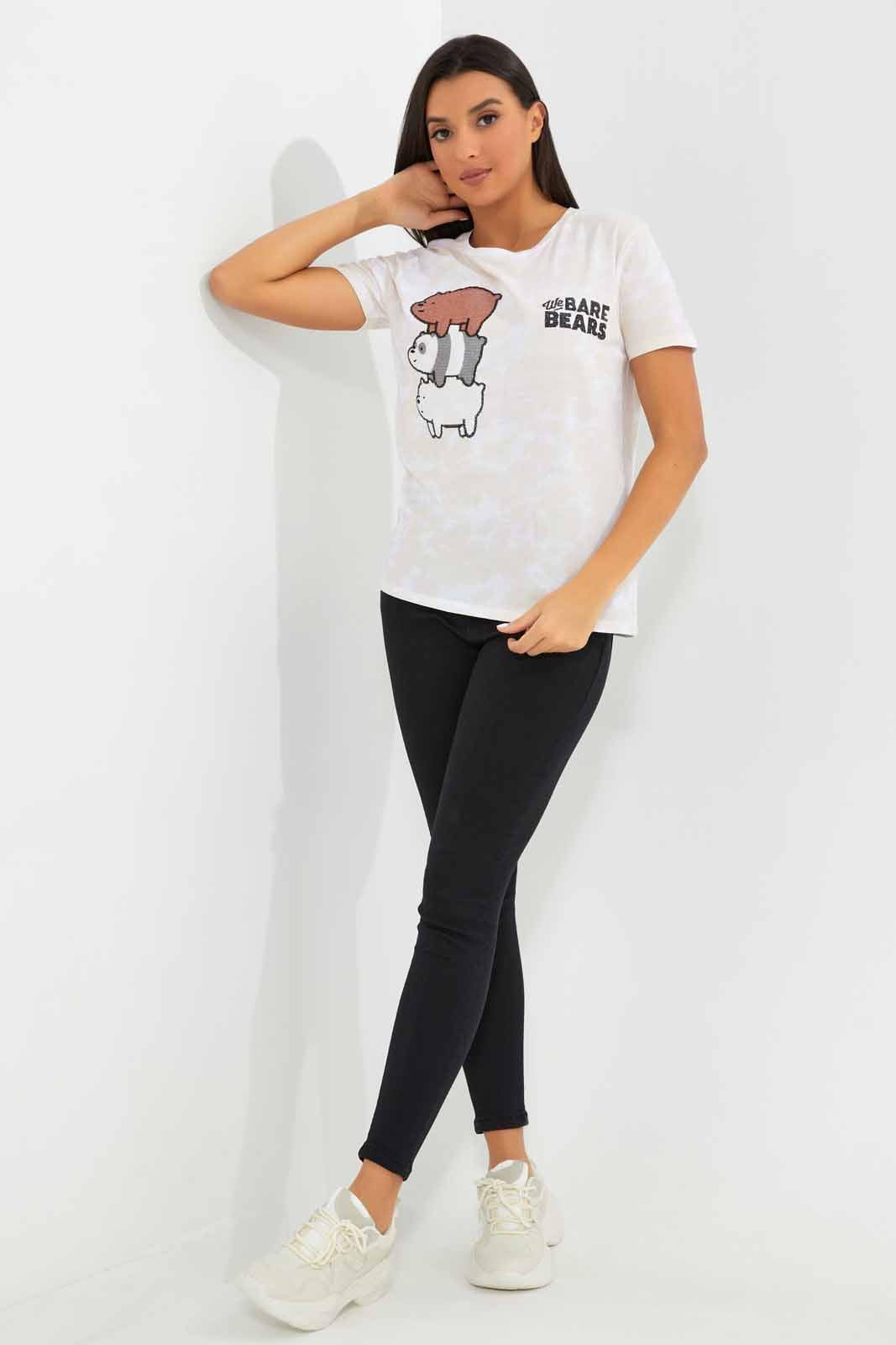 Redtag-We-Bare-Bears-Tie-Dye-Embroidered-T-Shirt-Category:T-Shirts,-Colour:Assorted,-Deals:New-In,-Filter:Women's-Clothing,-New-In-Women-APL,-Non-Sale,-Section:Women,-W22A,-Women-T-Shirts-Women's-