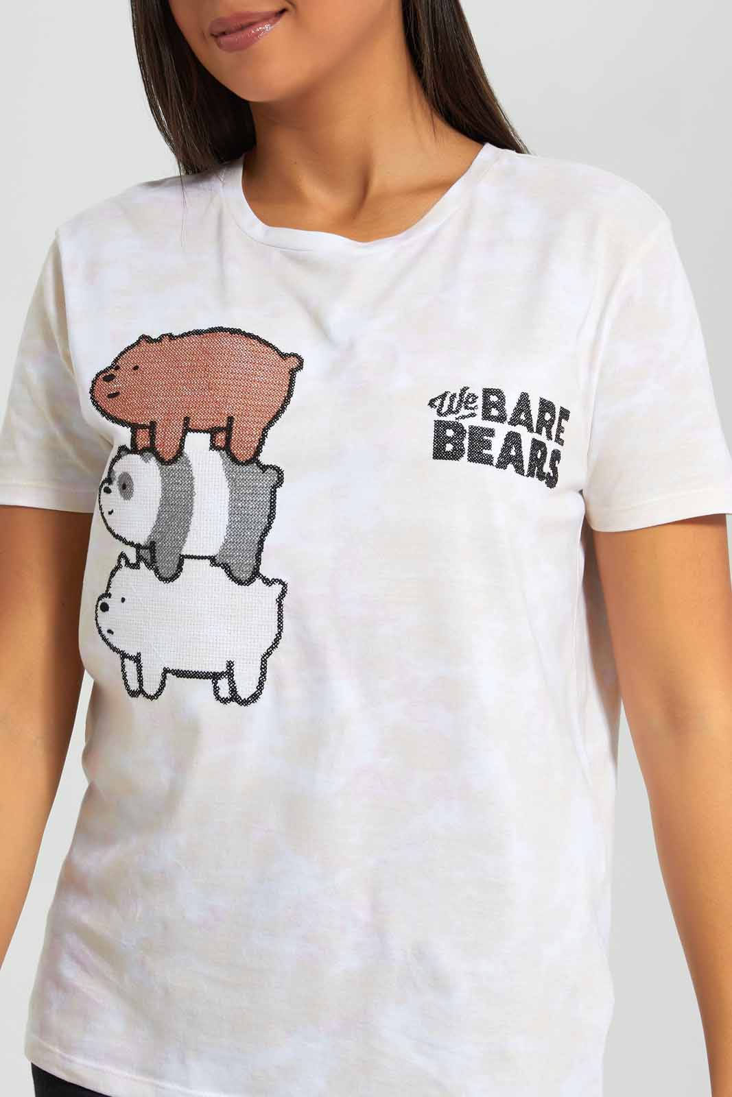 Redtag-We-Bare-Bears-Tie-Dye-Embroidered-T-Shirt-Category:T-Shirts,-Colour:Assorted,-Deals:New-In,-Filter:Women's-Clothing,-New-In-Women-APL,-Non-Sale,-Section:Women,-W22A,-Women-T-Shirts-Women's-