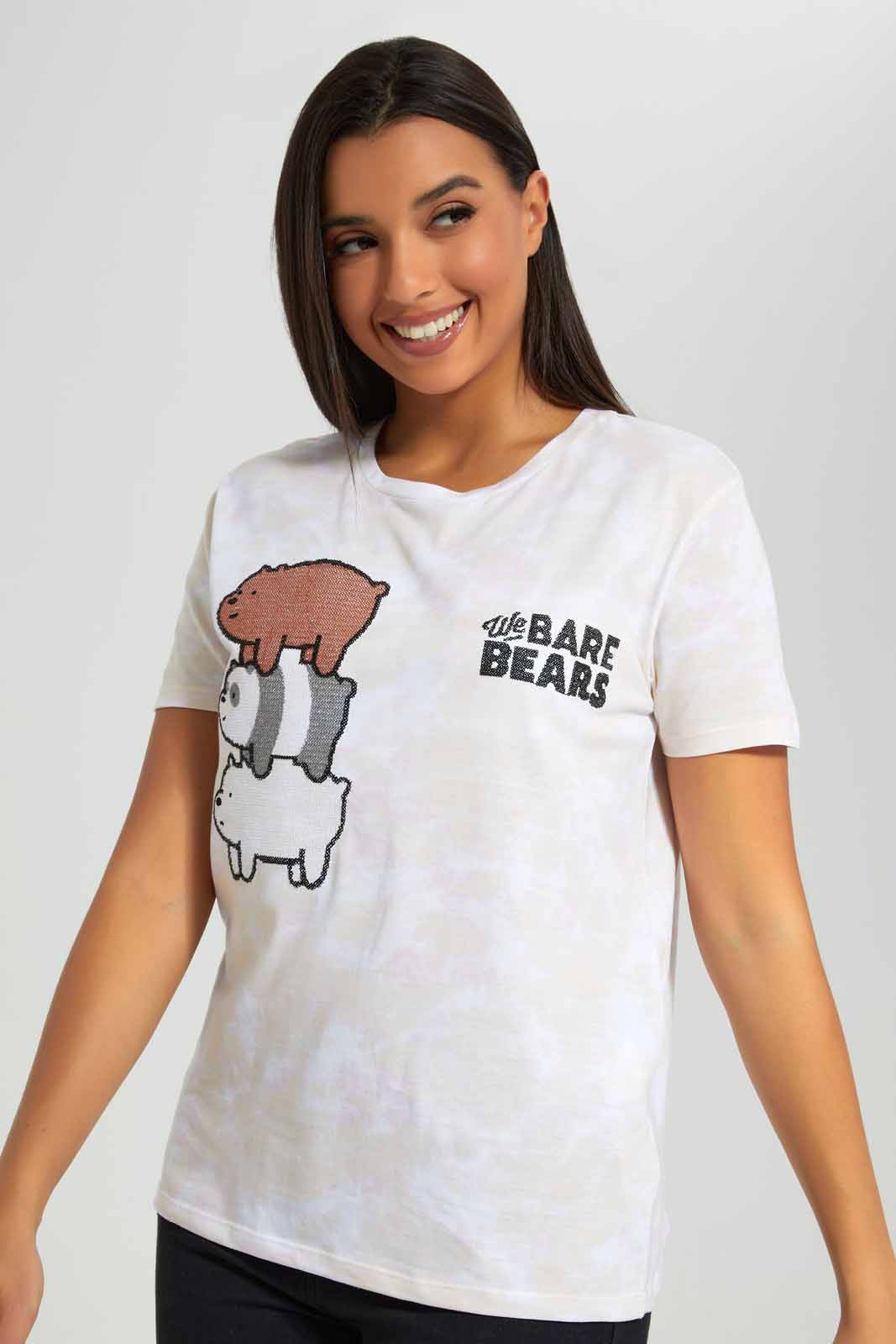 Redtag-We-Bare-Bears-Tie-Dye-Embroidered-T-Shirt-Category:T-Shirts,-Colour:Assorted,-Deals:New-In,-Filter:Women's-Clothing,-New-In-Women-APL,-Non-Sale,-Section:Women,-W22A,-Women-T-Shirts-Women's-