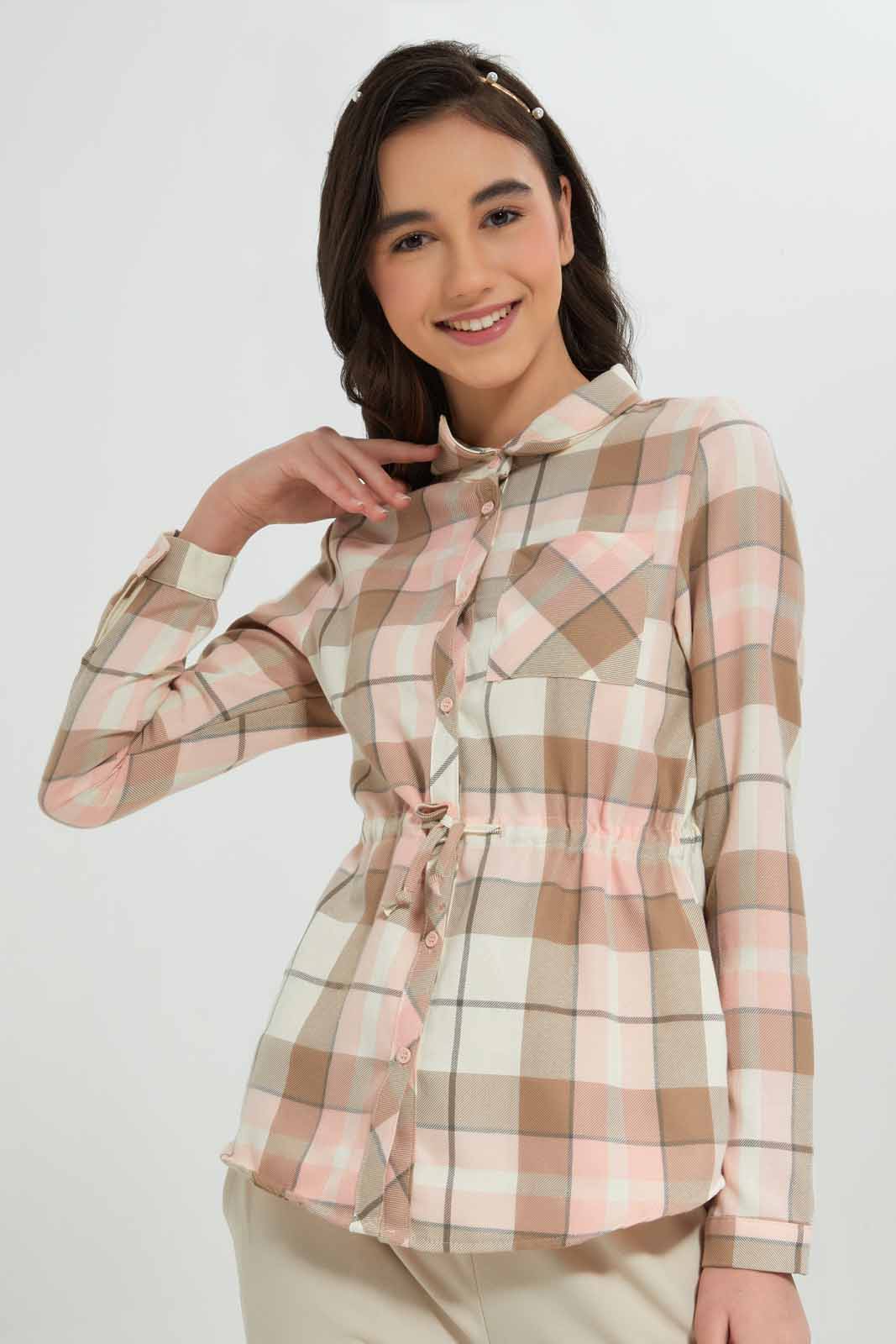 Redtag-Pink-Palid-Tunic-Category:Blouses,-Colour:Assorted,-Deals:New-In,-Filter:Senior-Girls-(8-to-14-Yrs),-GSR-Blouses,-New-In-GSR-APL,-Non-Sale,-Section:Girls-(0-to-14Yrs),-W22A-Senior-Girls-9 to 14 Years