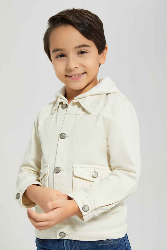 Redtag-Cream-Hooded-Collared-Jacket-BOY-Jackets,-Category:Jackets,-Colour:Cream,-Deals:New-In,-Dept:Boys,-Filter:Boys-(2-to-8-Yrs),-New-In-BOY-APL,-Non-Sale,-Section:Boys-(0-to-14Yrs),-W22B-Boys-2 to 8 Years