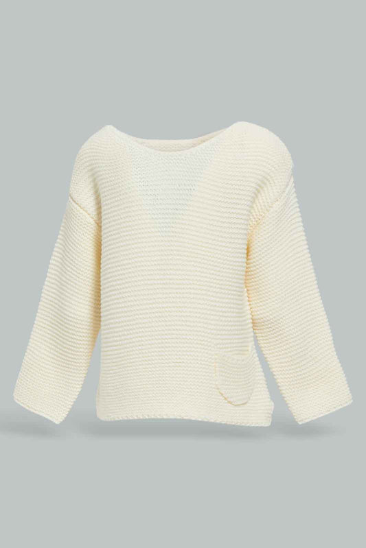 Redtag-Ivory-Front-Pocket-Pullover-Category:Pullovers,-Colour:Ivory,-Deals:New-In,-Dept:Girls,-Filter:Infant-Girls-(3-to-24-Mths),-ING-Pullovers,-New-In-ING-APL,-Non-Sale,-Section:Girls-(0-to-14Yrs),-W22B-Infant-Girls-3 to 24 Months