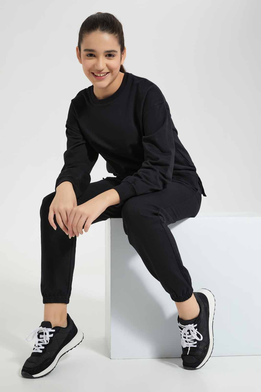 Redtag-Black-Track-Pants-Category:Joggers,-Colour:Black,-Deals:New-In,-Filter:Senior-Girls-(8-to-14-Yrs),-GSR-Joggers,-New-In-GSR-APL,-Non-Sale,-Section:Girls-(0-to-14Yrs),-W22A-Senior-Girls-9 to 14 Years