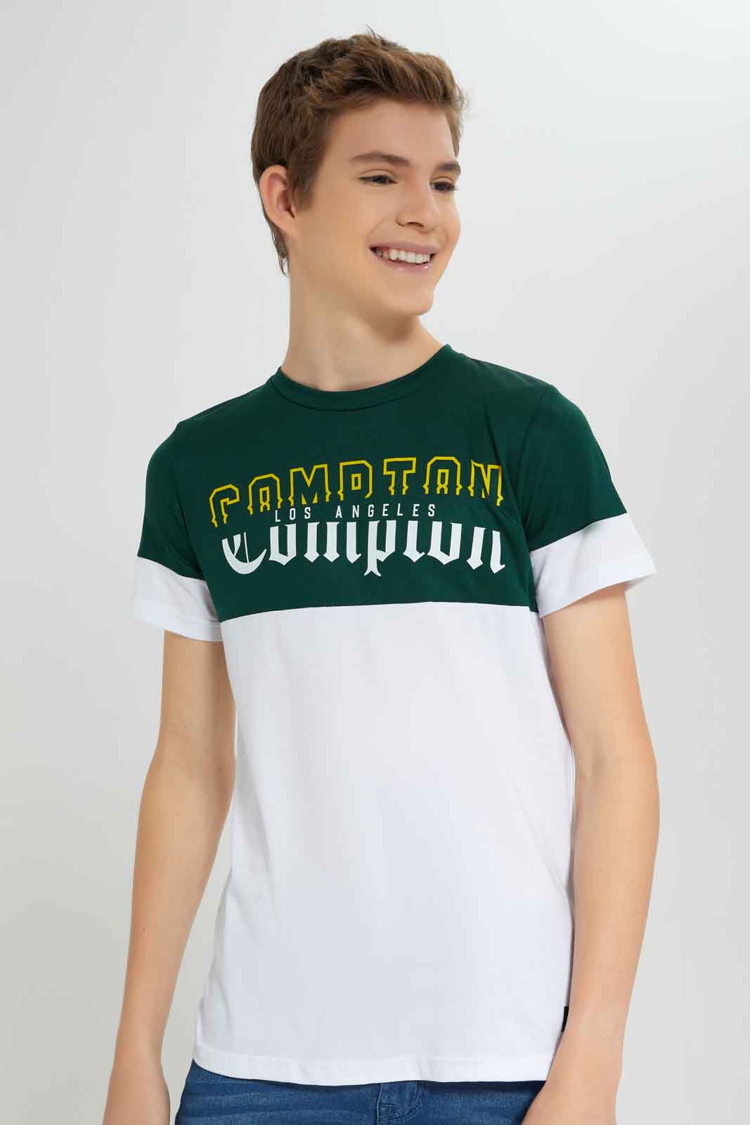 Redtag-Green-Compton-Call-Tee-BSR-T-Shirts,-Category:T-Shirts,-Colour:Green,-Deals:New-In,-Dept:Boys,-Filter:Senior-Boys-(8-to-14-Yrs),-New-In-BSR-APL,-Non-Sale,-Section:Boys-(0-to-14Yrs),-W22B-Senior-Boys-9 to 14 Years