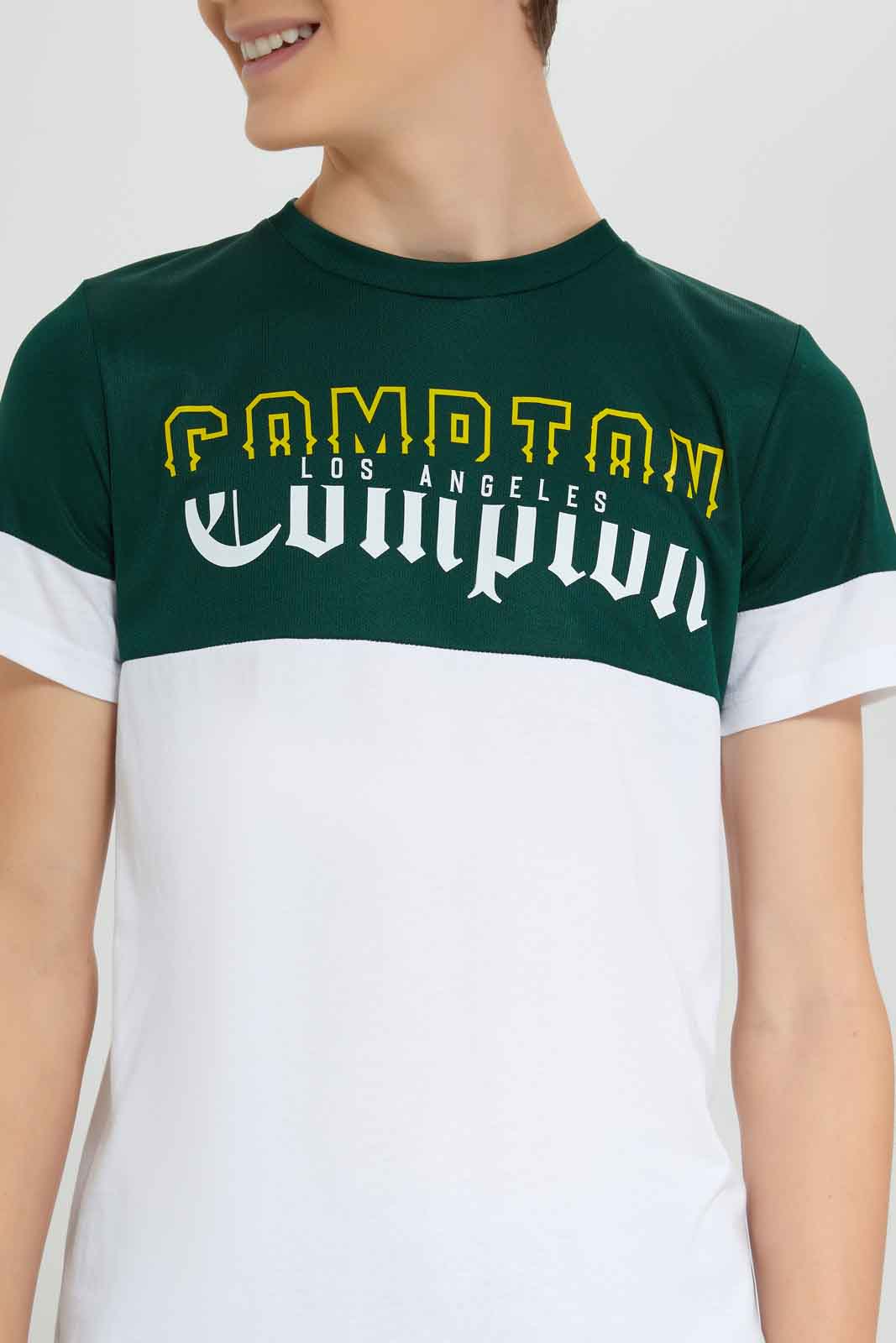 Redtag-Green-Compton-Call-Tee-BSR-T-Shirts,-Category:T-Shirts,-Colour:Green,-Deals:New-In,-Dept:Boys,-Filter:Senior-Boys-(8-to-14-Yrs),-New-In-BSR-APL,-Non-Sale,-Section:Boys-(0-to-14Yrs),-W22B-Senior-Boys-9 to 14 Years