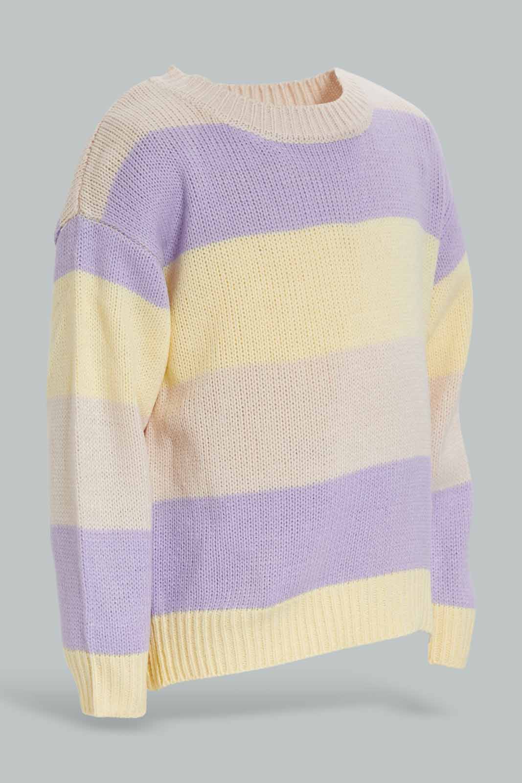Redtag-Lilac-Stripes-Pullover-Category:Pullovers,-Colour:Lilac,-Deals:New-In,-Filter:Infant-Girls-(3-to-24-Mths),-ING-Pullovers,-New-In-ING-APL,-Non-Sale,-Section:Girls-(0-to-14Yrs),-W22B-Infant-Girls-3 to 24 Months