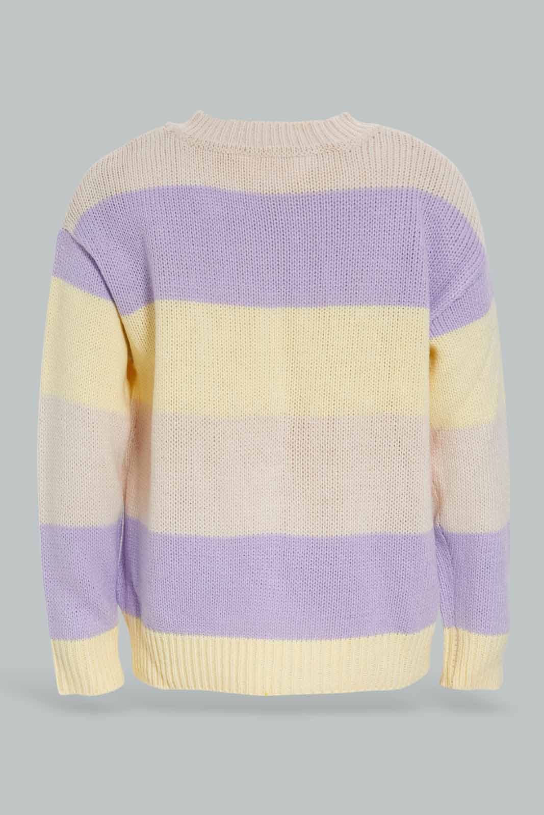 Redtag-Lilac-Stripes-Pullover-Category:Pullovers,-Colour:Lilac,-Deals:New-In,-Filter:Infant-Girls-(3-to-24-Mths),-ING-Pullovers,-New-In-ING-APL,-Non-Sale,-Section:Girls-(0-to-14Yrs),-W22B-Infant-Girls-3 to 24 Months