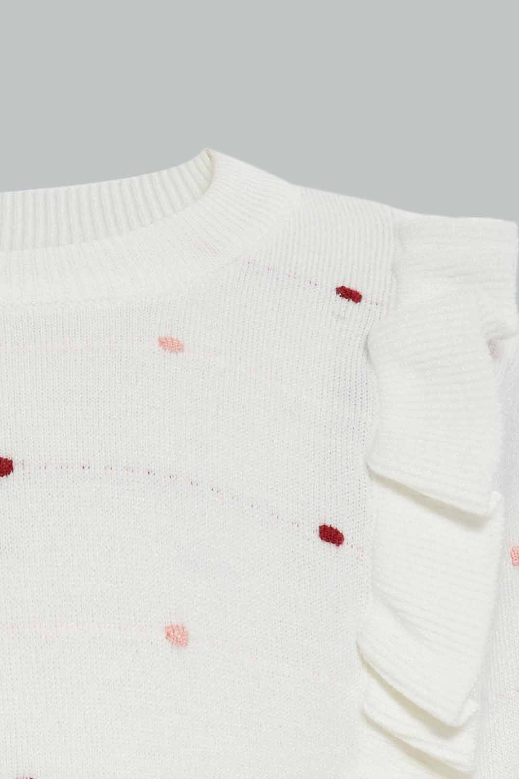 Redtag-Beige-Front-Frill-Pullover-Category:Pullovers,-Colour:Beige,-Deals:New-In,-Filter:Infant-Girls-(3-to-24-Mths),-ING-Pullovers,-New-In-ING-APL,-Non-Sale,-Section:Girls-(0-to-14Yrs),-W22A-Infant-Girls-3 to 24 Months