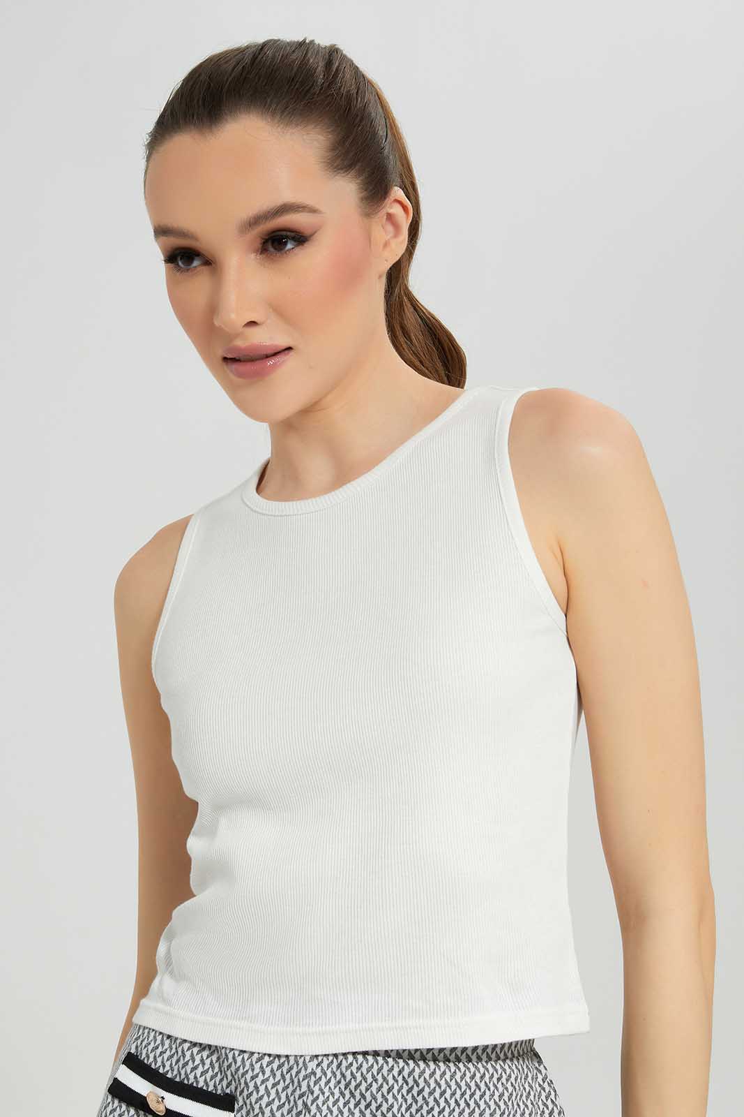 Redtag-ivory-Rib-Top-Category:T-Shirts,-Colour:Ivory,-Deals:New-In,-Filter:Women's-Clothing,-LDC,-LDC-T-Shirts,-New-In-LDC-APL,-Non-Sale,-Section:Women,-W22B-Women's-