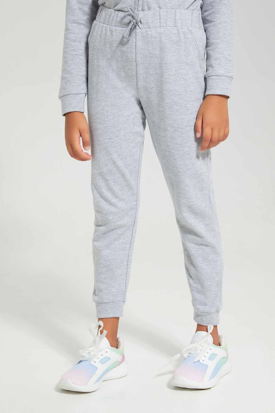 Redtag-Basic-Active-Bottom---Grey-Melange-Category:Joggers,-Colour:Grey,-Deals:New-In,-Filter:Girls-(2-to-8-Yrs),-GIR-Joggers,-New-In-GIR-APL,-Non-Sale,-Section:Girls-(0-to-14Yrs),-TBL,-W22B-Girls-2 to 8 Years