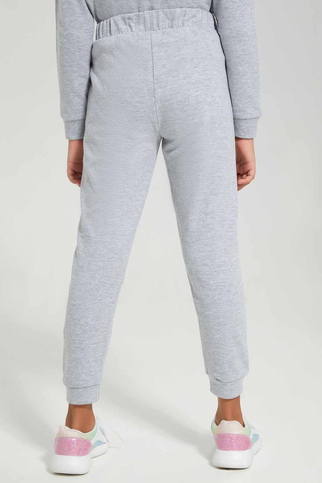 Redtag-Basic-Active-Bottom---Grey-Melange-Category:Joggers,-Colour:Grey,-Deals:New-In,-Filter:Girls-(2-to-8-Yrs),-GIR-Joggers,-New-In-GIR-APL,-Non-Sale,-Section:Girls-(0-to-14Yrs),-TBL,-W22B-Girls-2 to 8 Years