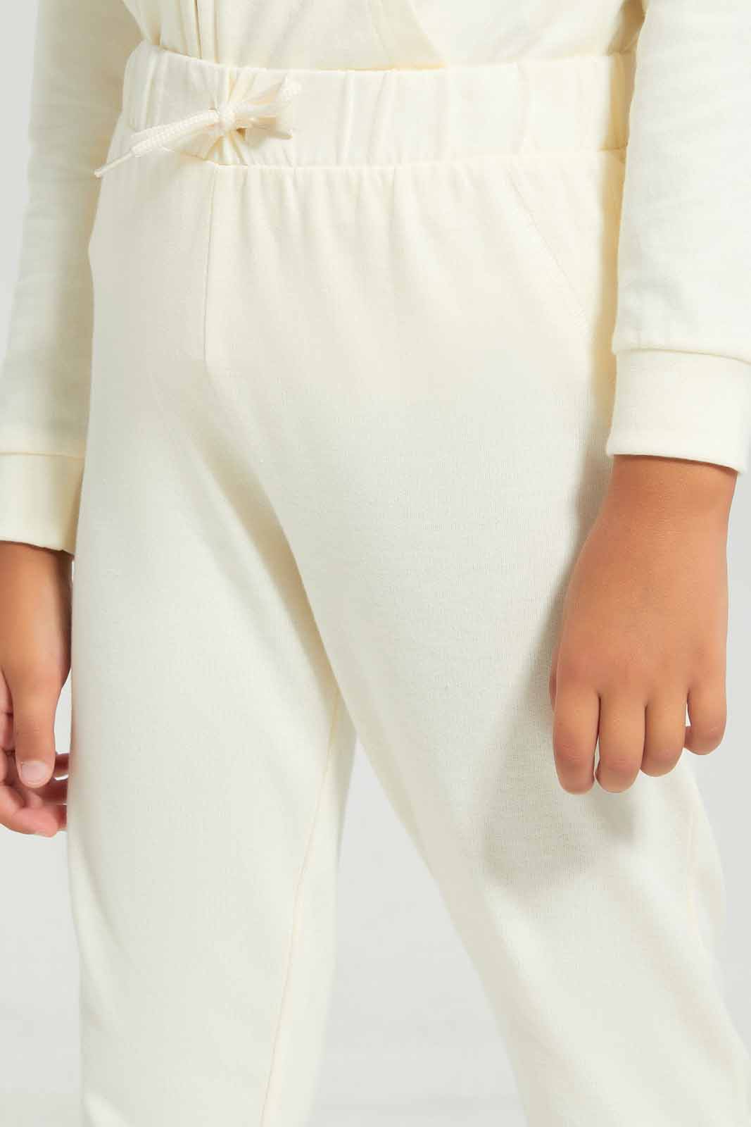 Redtag-Basic-Active-Bottom---Cream-Category:Joggers,-Colour:Cream,-Deals:New-In,-Filter:Girls-(2-to-8-Yrs),-GIR-Joggers,-New-In-GIR-APL,-Non-Sale,-Section:Girls-(0-to-14Yrs),-TBL,-W22B-Girls-2 to 8 Years