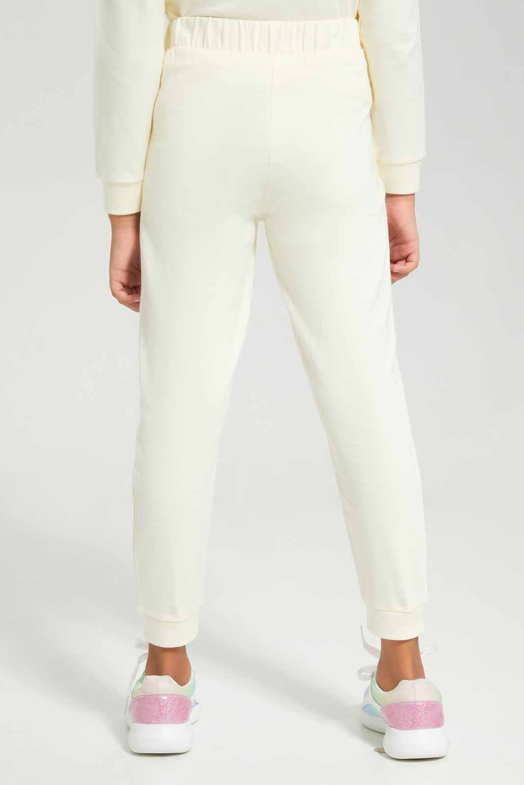 Redtag-Basic-Active-Bottom---Cream-Category:Joggers,-Colour:Cream,-Deals:New-In,-Filter:Girls-(2-to-8-Yrs),-GIR-Joggers,-New-In-GIR-APL,-Non-Sale,-Section:Girls-(0-to-14Yrs),-TBL,-W22B-Girls-2 to 8 Years