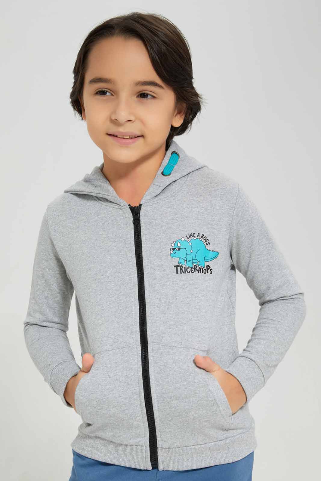 Redtag-Grey-Zip-Through-Hooded-Sweatshirt-BOY-Sweatshirts,-Category:Sweatshirts,-Colour:Grey,-Deals:New-In,-Filter:Boys-(2-to-8-Yrs),-New-In-BOY-APL,-Non-Sale,-Section:Boys-(0-to-14Yrs),-W22B-Boys-2 to 8 Years