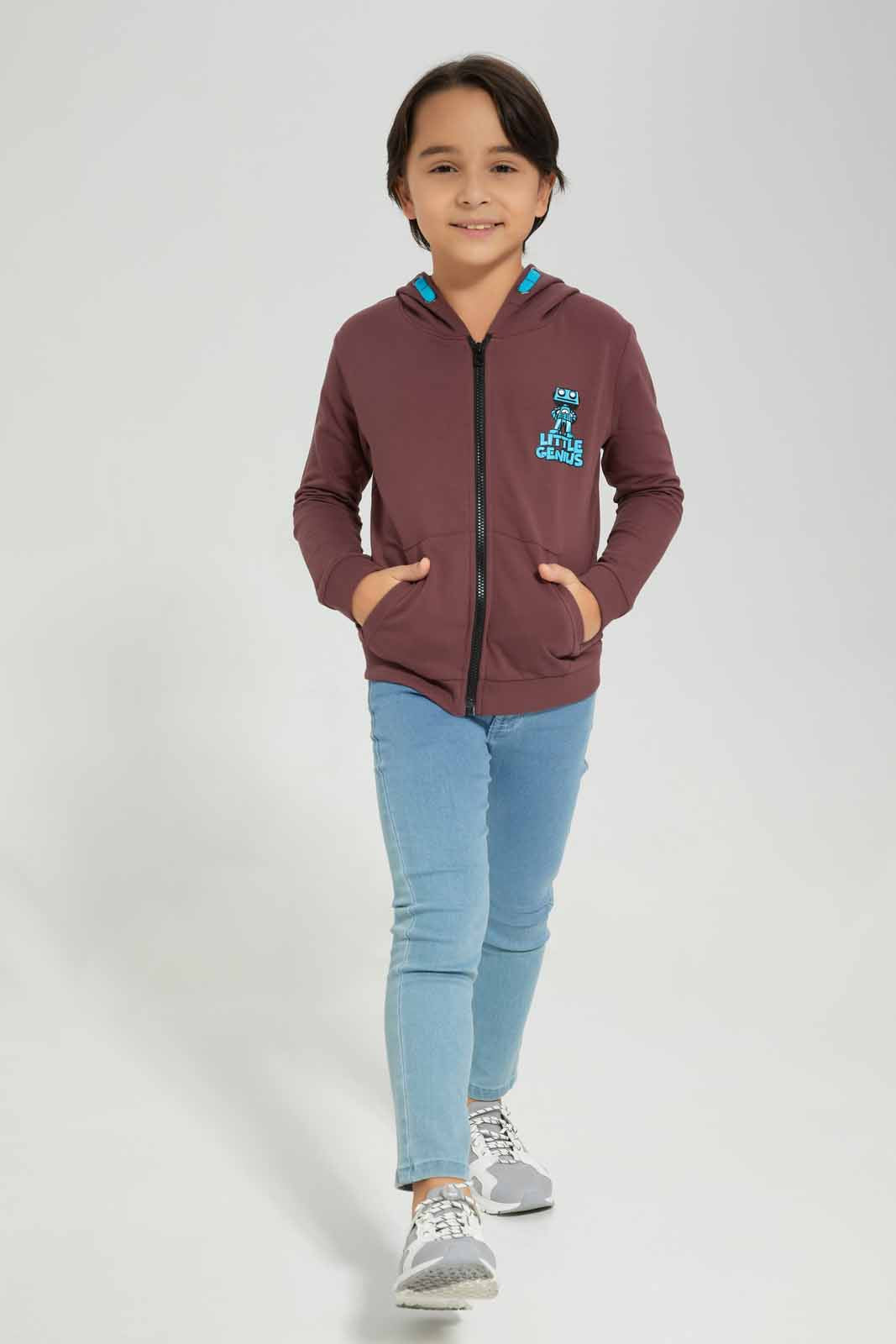 Redtag-Burgundy-Zip-Through-Hooded-Sweatshirt-BOY-Sweatshirts,-Category:Sweatshirts,-Colour:Burgundy,-Deals:New-In,-Filter:Boys-(2-to-8-Yrs),-New-In-BOY-APL,-Non-Sale,-Section:Boys-(0-to-14Yrs),-W22B-Boys-2 to 8 Years