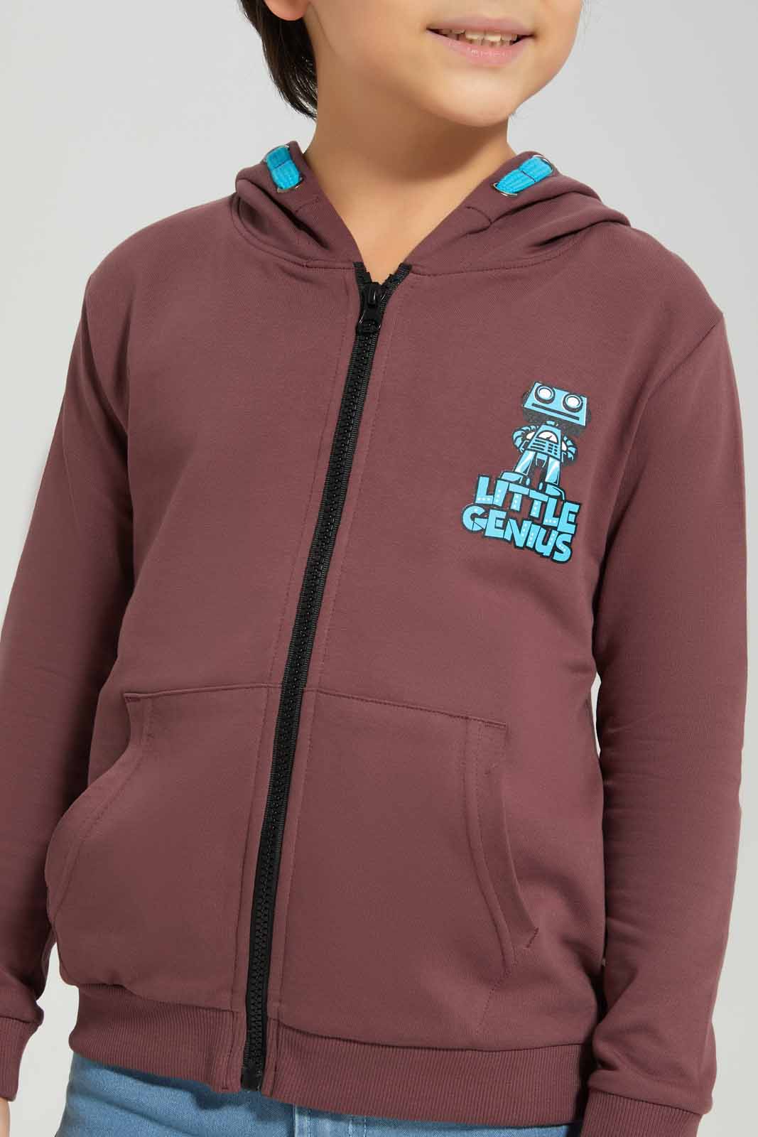 Redtag-Burgundy-Zip-Through-Hooded-Sweatshirt-BOY-Sweatshirts,-Category:Sweatshirts,-Colour:Burgundy,-Deals:New-In,-Filter:Boys-(2-to-8-Yrs),-New-In-BOY-APL,-Non-Sale,-Section:Boys-(0-to-14Yrs),-W22B-Boys-2 to 8 Years