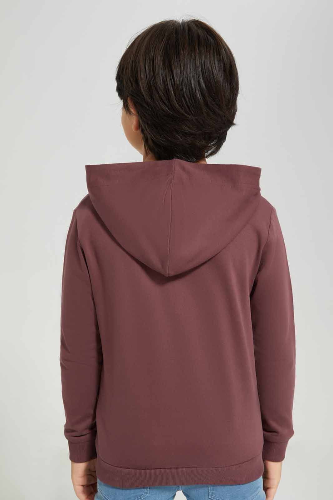 Redtag-Burgundy-Zip-Through-Hooded-Sweatshirt-BOY-Sweatshirts,-Category:Sweatshirts,-Colour:Burgundy,-Deals:New-In,-Filter:Boys-(2-to-8-Yrs),-New-In-BOY-APL,-Non-Sale,-Section:Boys-(0-to-14Yrs),-W22B-Boys-2 to 8 Years