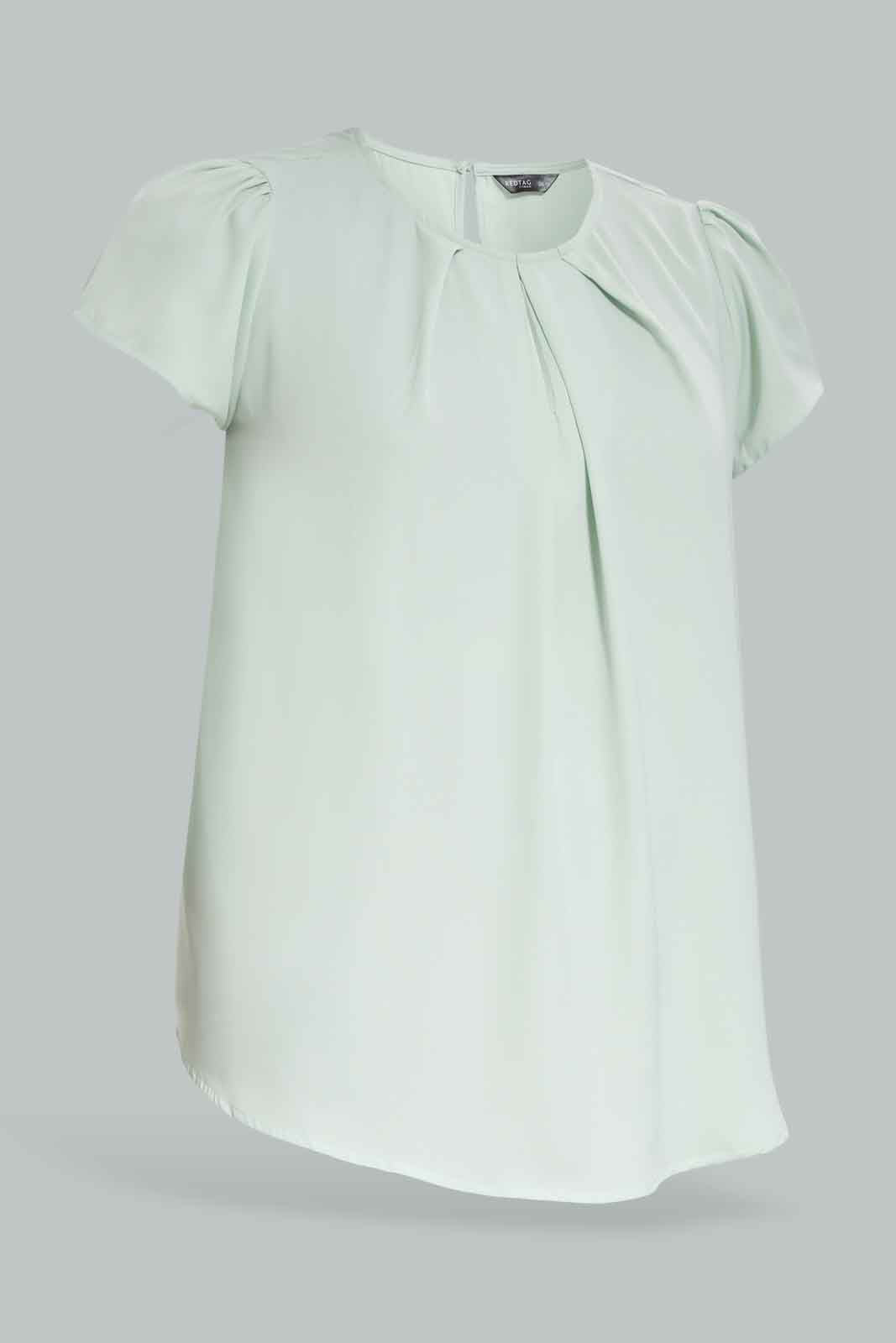 Redtag-Mint-Pleated-Neck-Detail-Blouse-Category:Blouses,-Colour:Ivory,-Deals:New-In,-Filter:Plus-Size,-LDP-Blouses,-New-In-LDP-APL,-Non-Sale,-Section:Women,-W22B-Women's-