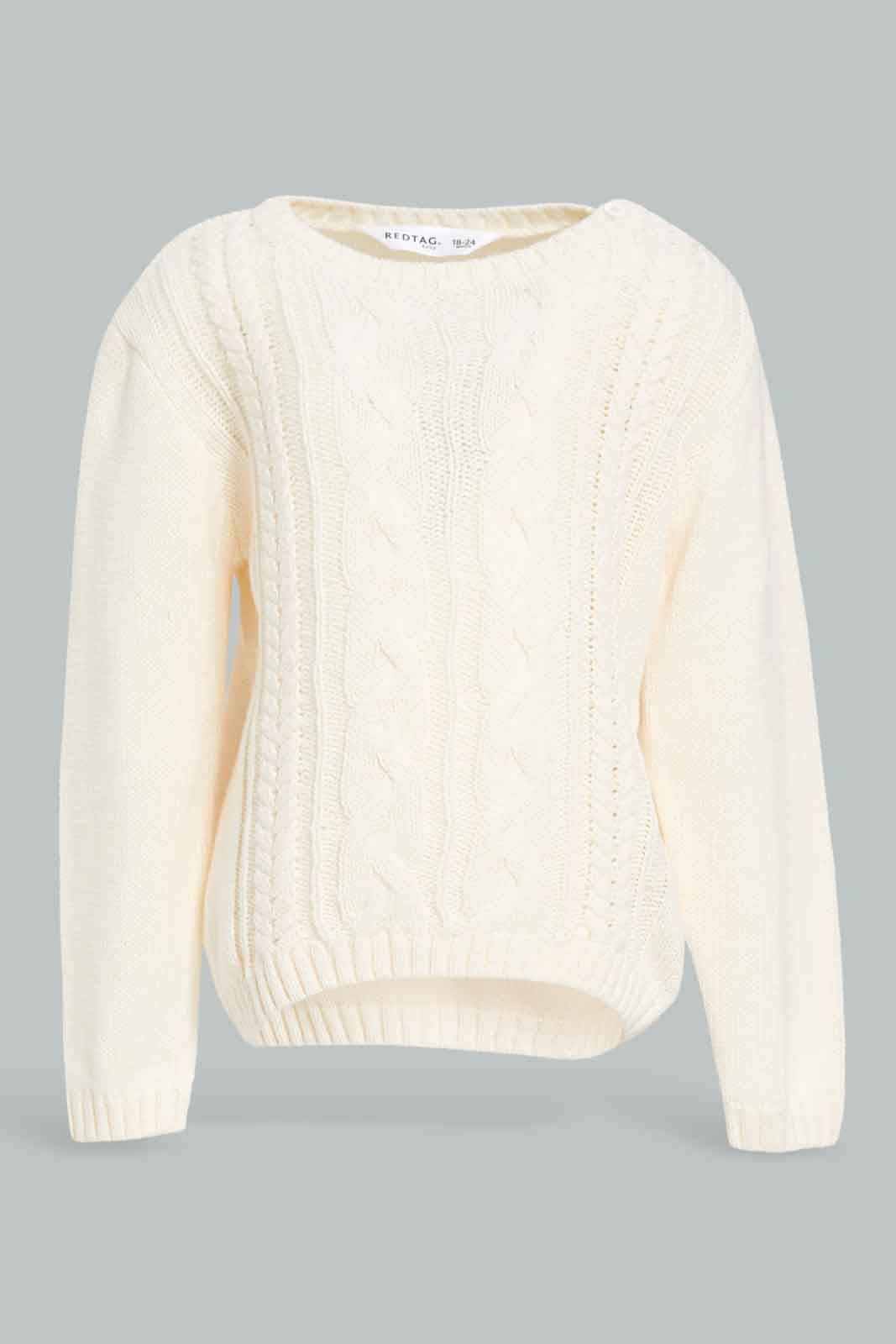 Infant Girls Ivory Chain Detail Pullover
