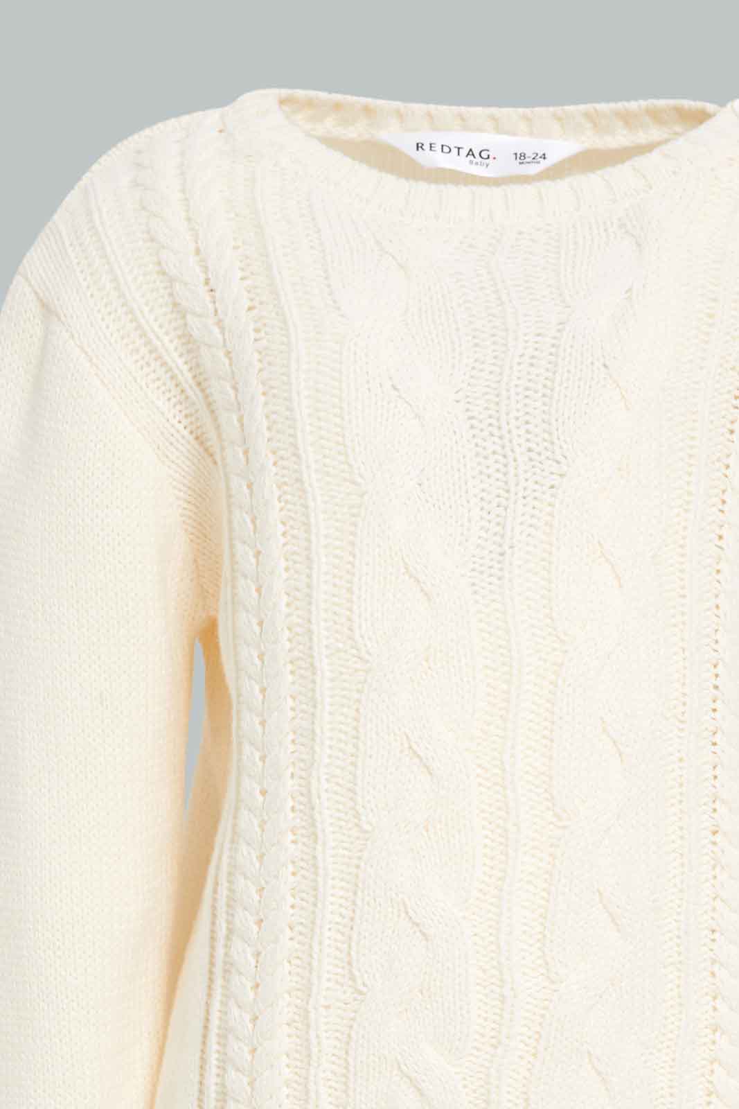 Infant Girls Ivory Chain Detail Pullover