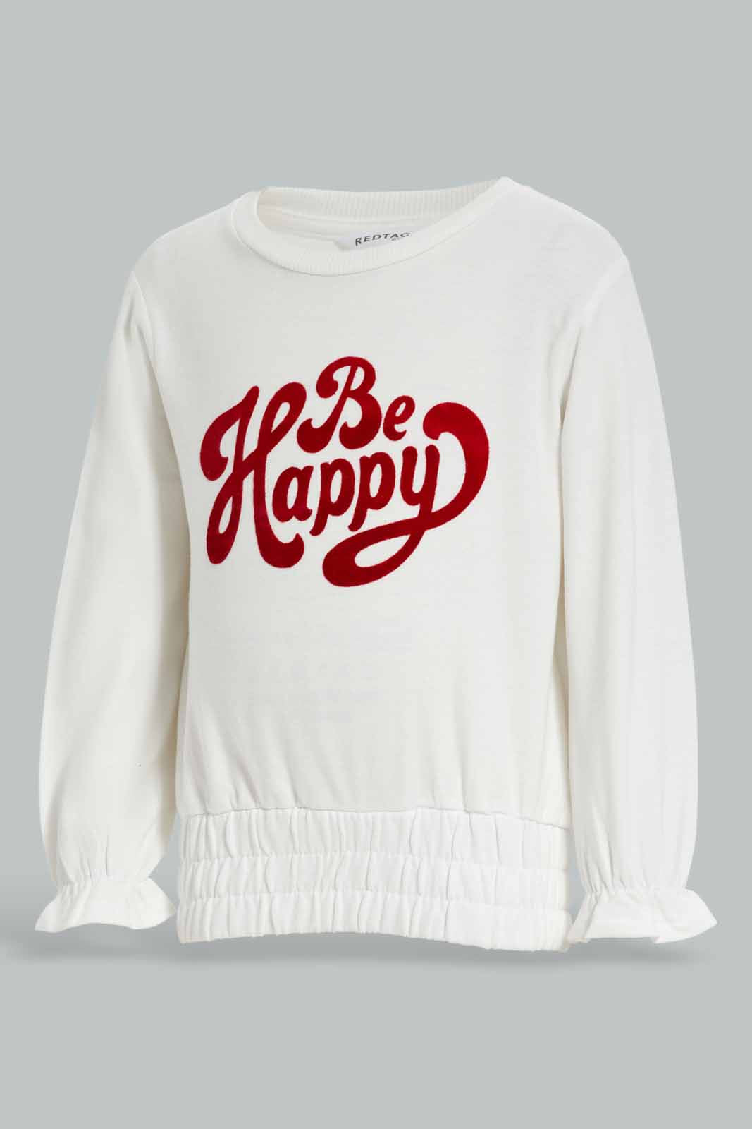 Redtag-Ivory-Frill-Sleeves-Front-Artwork-Sweatshirt-Category:Sweatshirts,-Colour:Ivory,-Deals:New-In,-Filter:Infant-Girls-(3-to-24-Mths),-ING-Sweatshirts,-New-In-ING-APL,-Non-Sale,-Section:Girls-(0-to-14Yrs),-W22B-Infant-Girls-3 to 24 Months