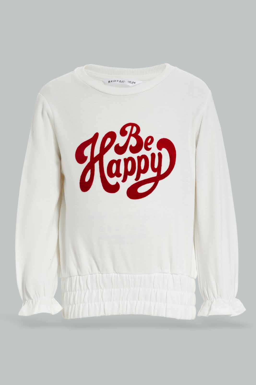 Redtag-Ivory-Frill-Sleeves-Front-Artwork-Sweatshirt-Category:Sweatshirts,-Colour:Ivory,-Deals:New-In,-Filter:Infant-Girls-(3-to-24-Mths),-ING-Sweatshirts,-New-In-ING-APL,-Non-Sale,-Section:Girls-(0-to-14Yrs),-W22B-Infant-Girls-3 to 24 Months