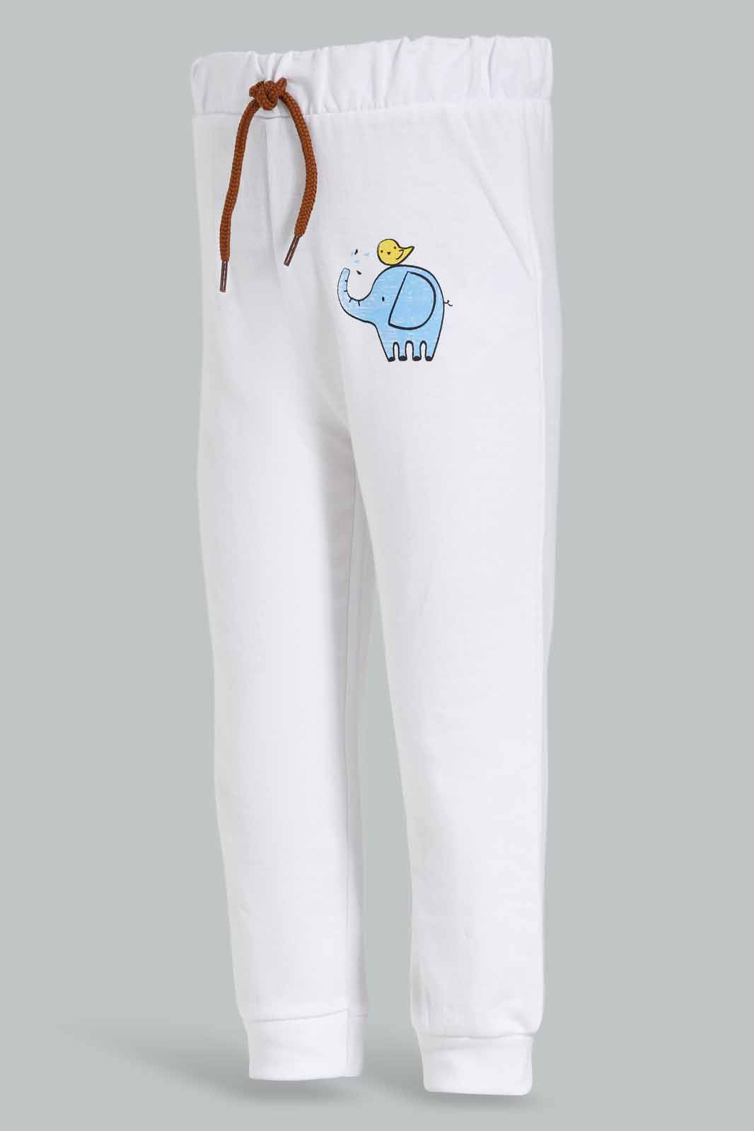 Redtag-White-Table-Jogger-Category:Joggers,-Colour:White,-Deals:New-In,-Dept:Boys,-Filter:Infant-Boys-(3-to-24-Mths),-INB-Joggers,-New-In-INB-APL,-Non-Sale,-Section:Boys-(0-to-14Yrs),-TBL,-W22B-Infant-Boys-3 to 24 Months