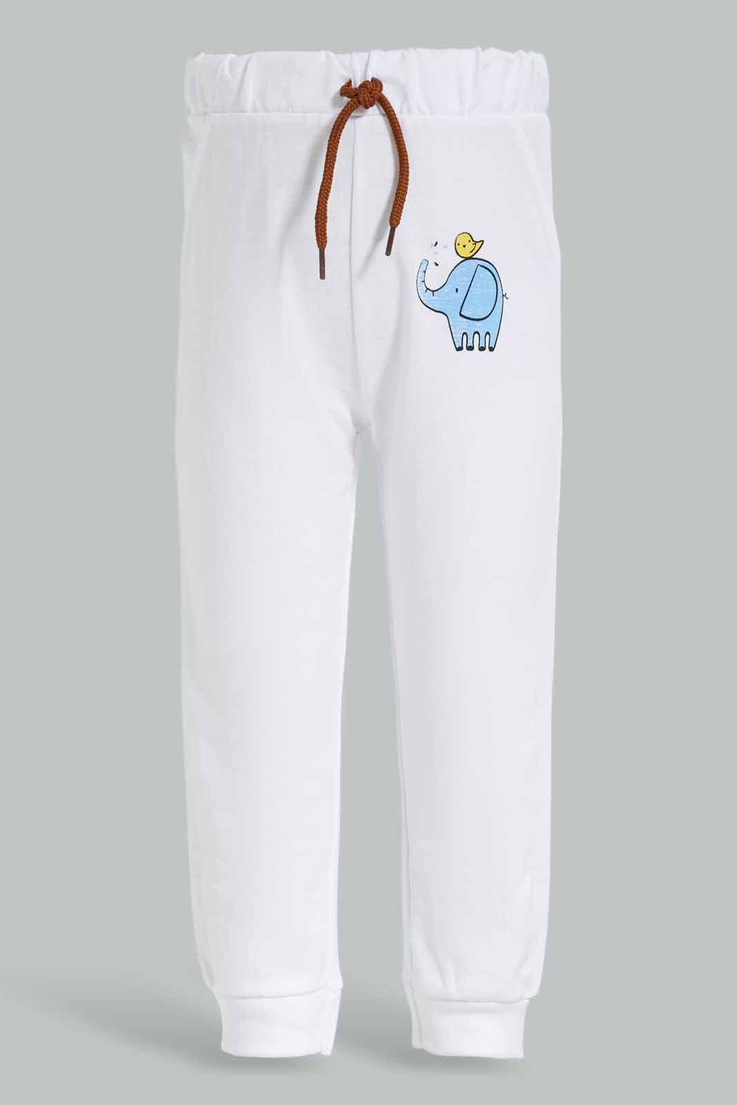 Redtag-White-Table-Jogger-Category:Joggers,-Colour:White,-Deals:New-In,-Dept:Boys,-Filter:Infant-Boys-(3-to-24-Mths),-INB-Joggers,-New-In-INB-APL,-Non-Sale,-Section:Boys-(0-to-14Yrs),-TBL,-W22B-Infant-Boys-3 to 24 Months