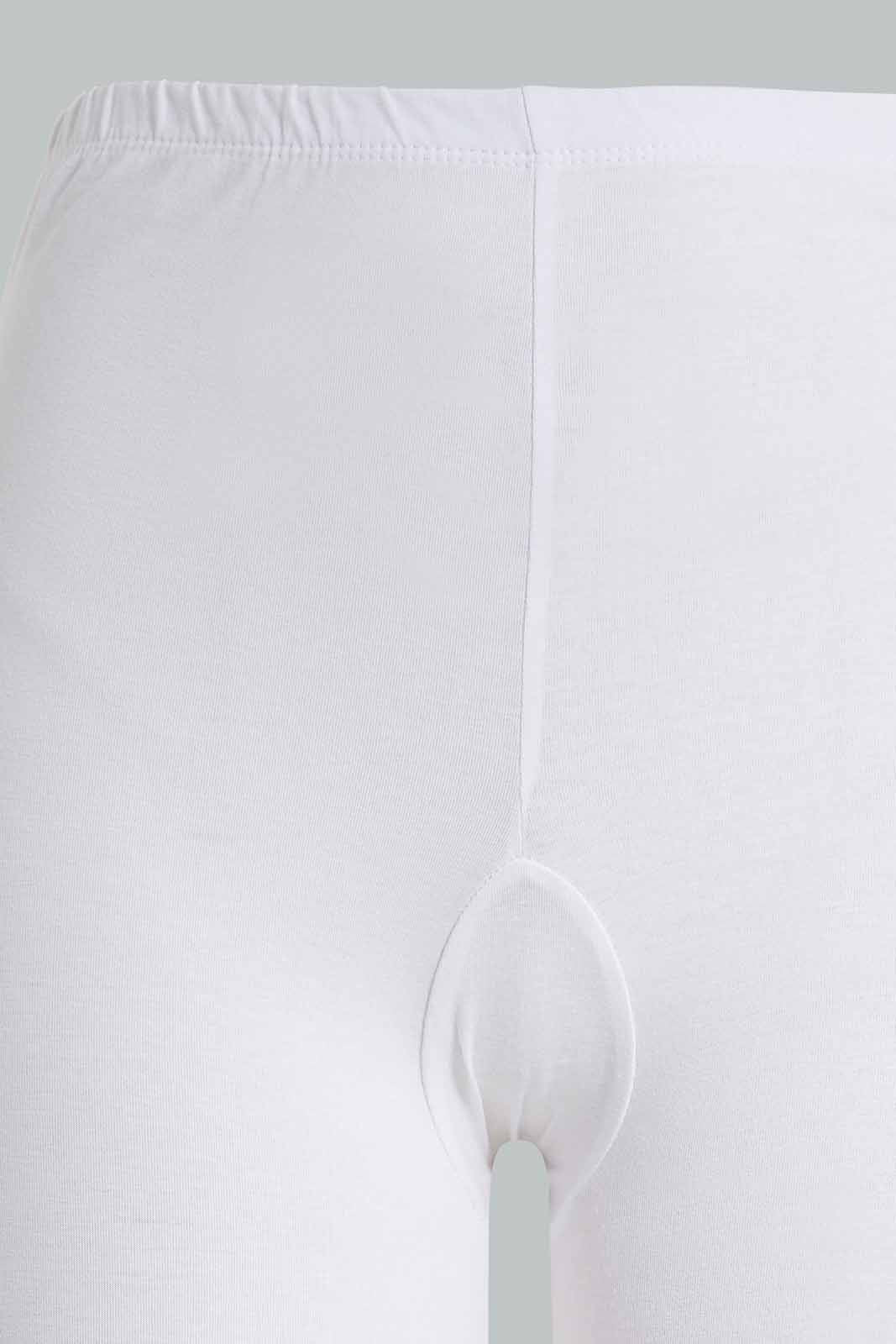 Redtag-White-Plain-Knit-Short-With-Lace-Category:Briefs,-Colour:White,-Deals:New-In,-Filter:Women's-Clothing,-New-In-Women-APL,-Non-Sale,-Section:Women,-W22B,-Women-Briefs--