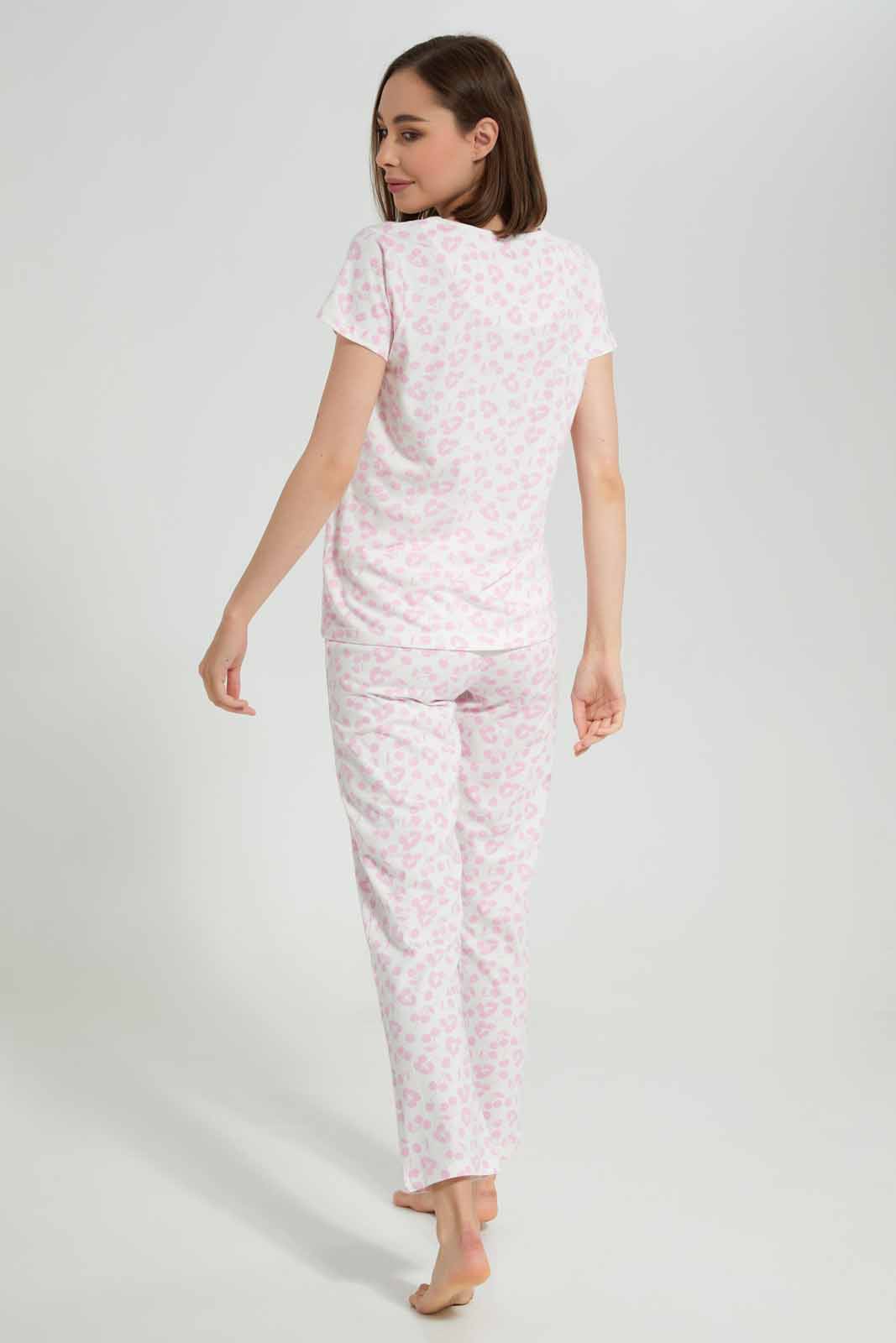 Redtag-PINK-LADIES-AOP-PJ-SET-Category:Pyjama-Sets,-Colour:Apricot,-Deals:New-In,-Filter:Women's-Clothing,-New-In-Women-APL,-Non-Sale,-Section:Women,-TBL,-W22A,-Women-Pyjama-Sets--