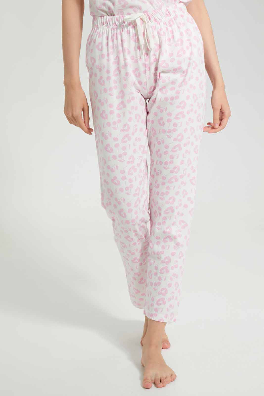 Redtag-PINK-LADIES-AOP-PJ-SET-Category:Pyjama-Sets,-Colour:Apricot,-Deals:New-In,-Filter:Women's-Clothing,-New-In-Women-APL,-Non-Sale,-Section:Women,-TBL,-W22A,-Women-Pyjama-Sets--