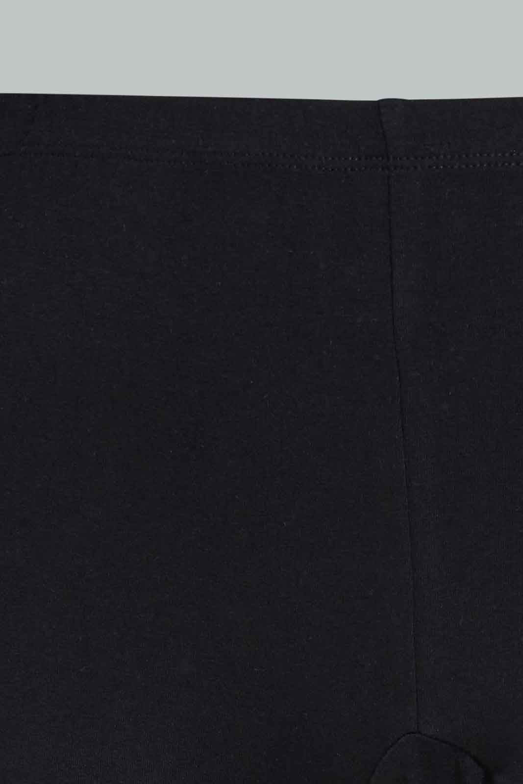 Redtag-Black-Plain-Knit-Short-With-Lace-Category:Briefs,-Colour:Black,-Deals:New-In,-Filter:Women's-Clothing,-New-In-Women-APL,-Non-Sale,-Section:Women,-W22B,-Women-Briefs--
