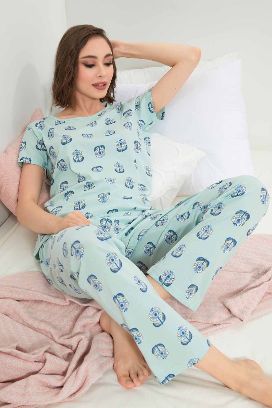 Redtag-WHITE-LADIES-AOP-PJ-SET-Category:Pyjama-Sets,-Colour:White,-Deals:New-In,-Filter:Women's-Clothing,-New-In-Women-APL,-Non-Sale,-Section:Women,-TBL,-W22A,-Women-Pyjama-Sets--