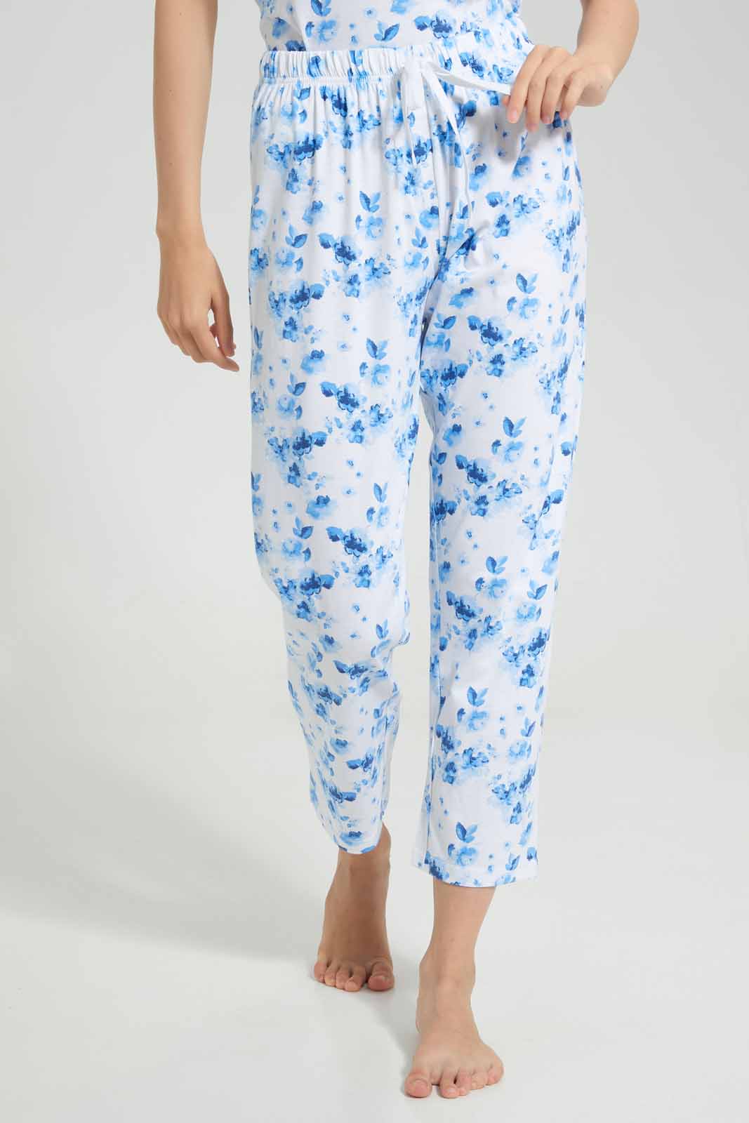 Redtag-OFF-WHITE-LADIES-AOP-PJ-SET-Category:Pyjama-Sets,-Colour:White,-Deals:New-In,-Filter:Women's-Clothing,-New-In-Women-APL,-Non-Sale,-Section:Women,-TBL,-W22A,-Women-Pyjama-Sets--
