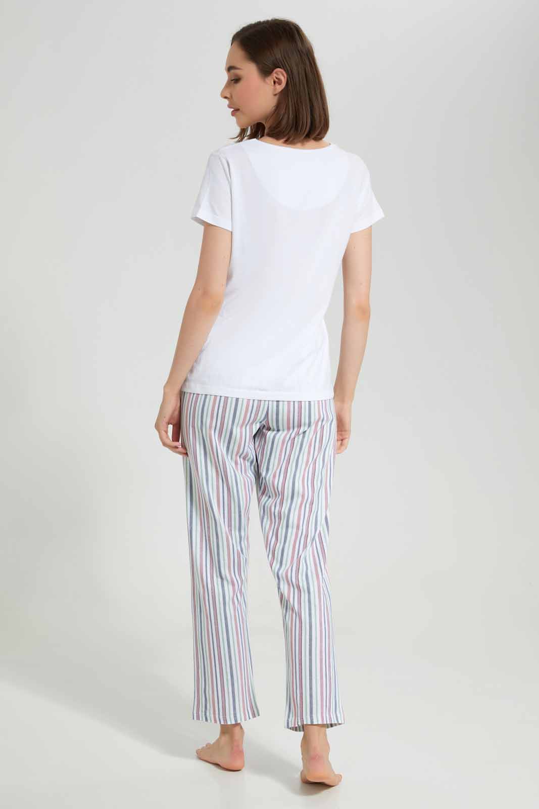 Redtag-OFF-WHITE-LADIES-AOP-PJ-SET-Category:Pyjama-Sets,-Colour:White,-Deals:New-In,-Filter:Women's-Clothing,-New-In-Women-APL,-Non-Sale,-Section:Women,-TBL,-W22A,-Women-Pyjama-Sets--