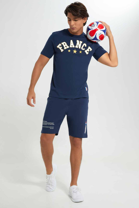 Redtag-France-Football-World-Cup-Tee-Category:T-Shirts,-Colour:Navy,-Deals:New-In,-Filter:Men's-Clothing,-Men-T-Shirts,-New-In-Men-APL,-Non-Sale,-Section:Men,-W22B-Men's-
