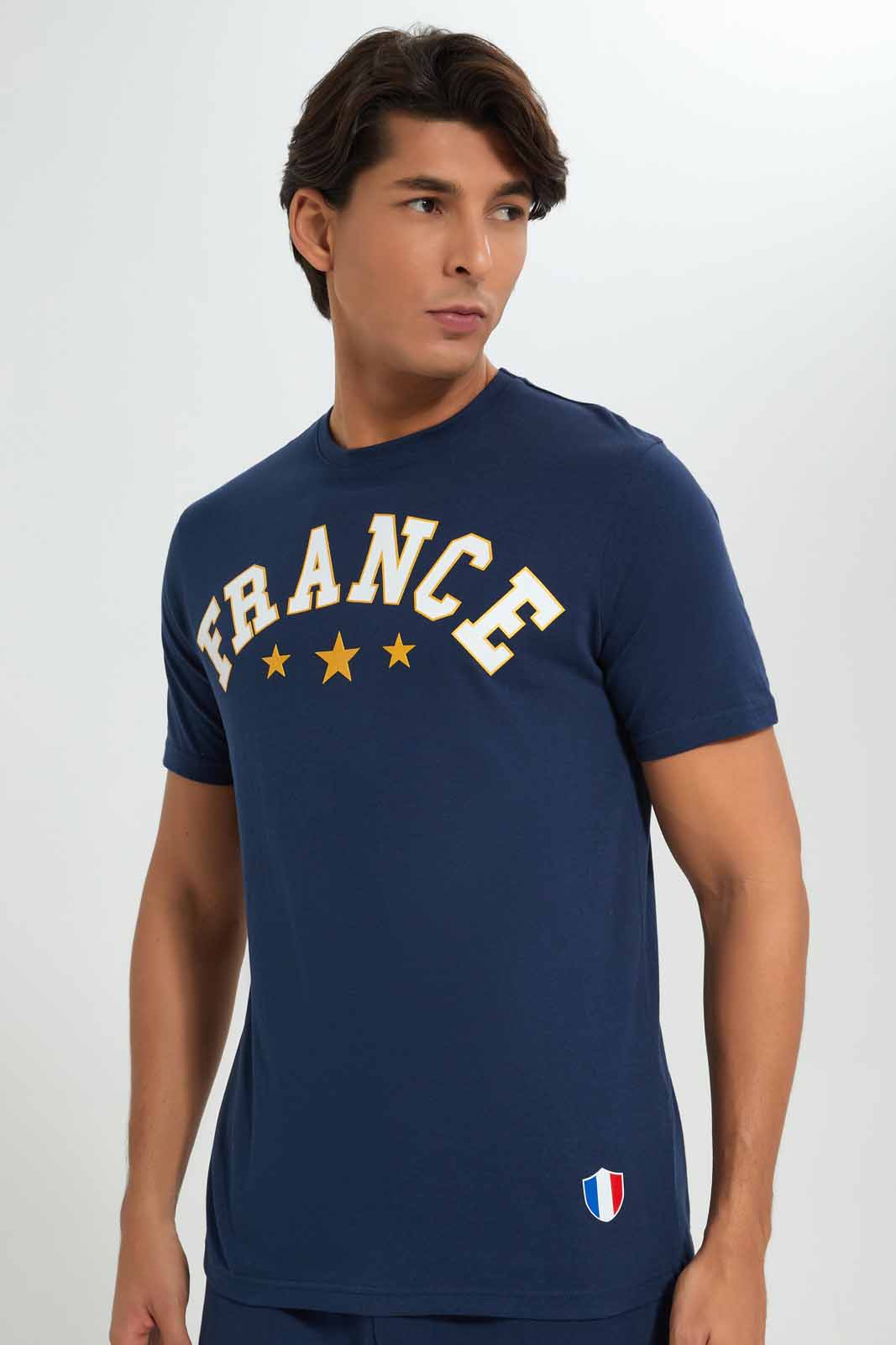 Redtag-France-Football-World-Cup-Tee-Category:T-Shirts,-Colour:Navy,-Deals:New-In,-Filter:Men's-Clothing,-Men-T-Shirts,-New-In-Men-APL,-Non-Sale,-Section:Men,-W22B-Men's-