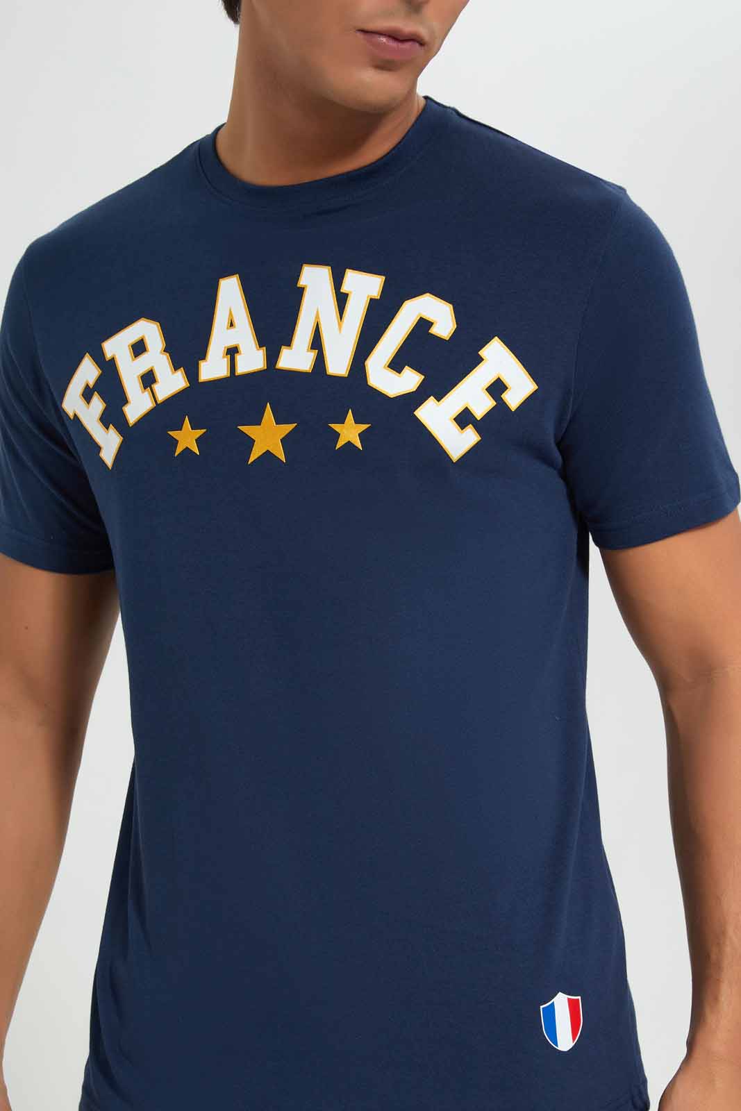 Redtag-France-Football-World-Cup-Tee-Category:T-Shirts,-Colour:Navy,-Deals:New-In,-Filter:Men's-Clothing,-Men-T-Shirts,-New-In-Men-APL,-Non-Sale,-Section:Men,-W22B-Men's-