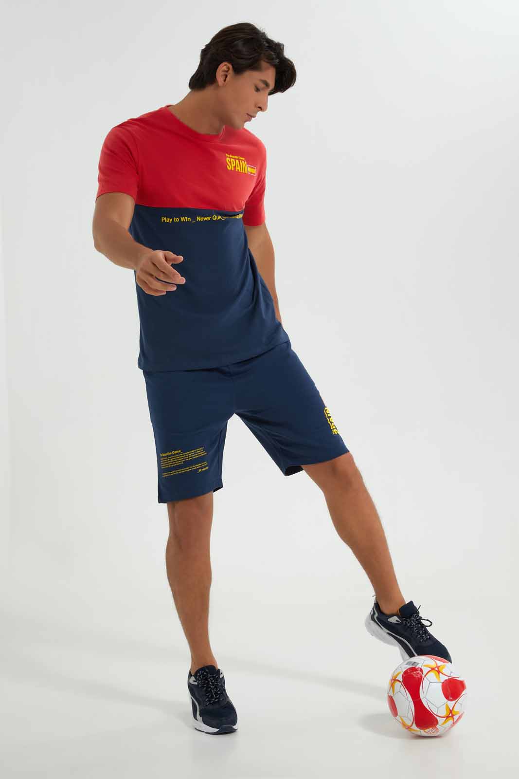 Redtag-Spain-Football-World-Cup-Tee-Category:T-Shirts,-Colour:Red,-Deals:New-In,-Filter:Men's-Clothing,-Men-T-Shirts,-New-In-Men-APL,-Non-Sale,-Section:Men,-W22B-Men's-