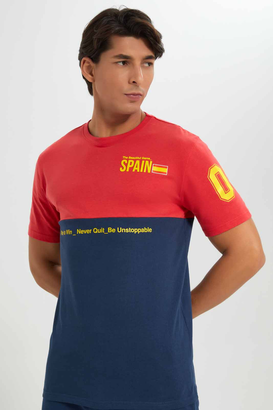 Redtag-Spain-Football-World-Cup-Tee-Category:T-Shirts,-Colour:Red,-Deals:New-In,-Filter:Men's-Clothing,-Men-T-Shirts,-New-In-Men-APL,-Non-Sale,-Section:Men,-W22B-Men's-